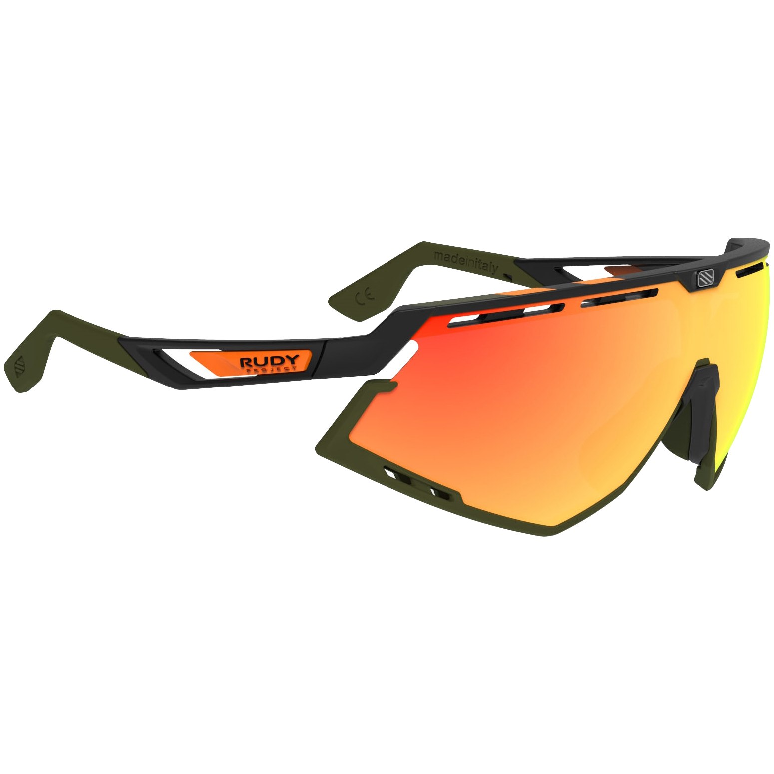 Picture of Rudy Project Defender Glasses - Stripes Black Matte Black/Multilaser Orange