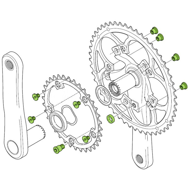 Campagnolo FC-SR100 / FCAT300 Chainring Bolts Set | BIKE24
