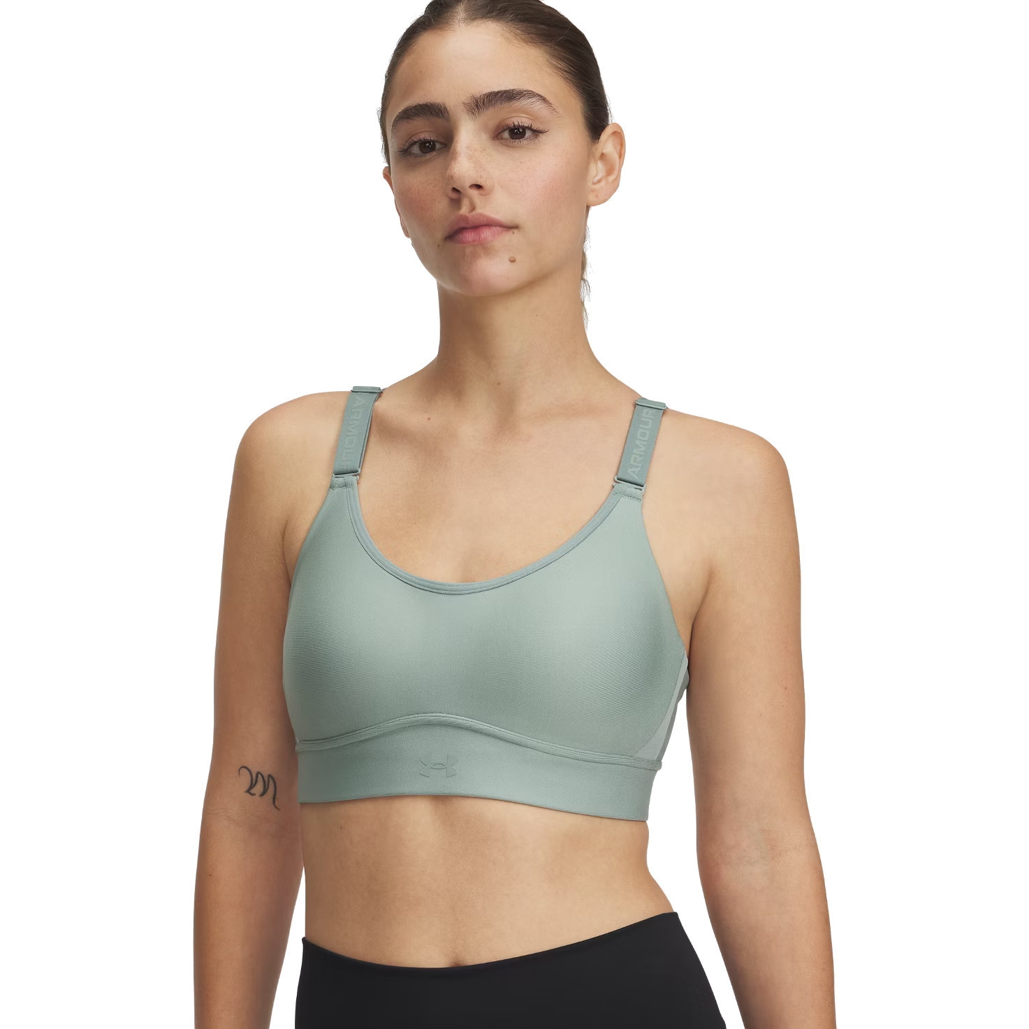 Photo produit de Under Armour Soutien-Gorge de Sport Femme - UA Infinity 2.0 Mid - Silica Green