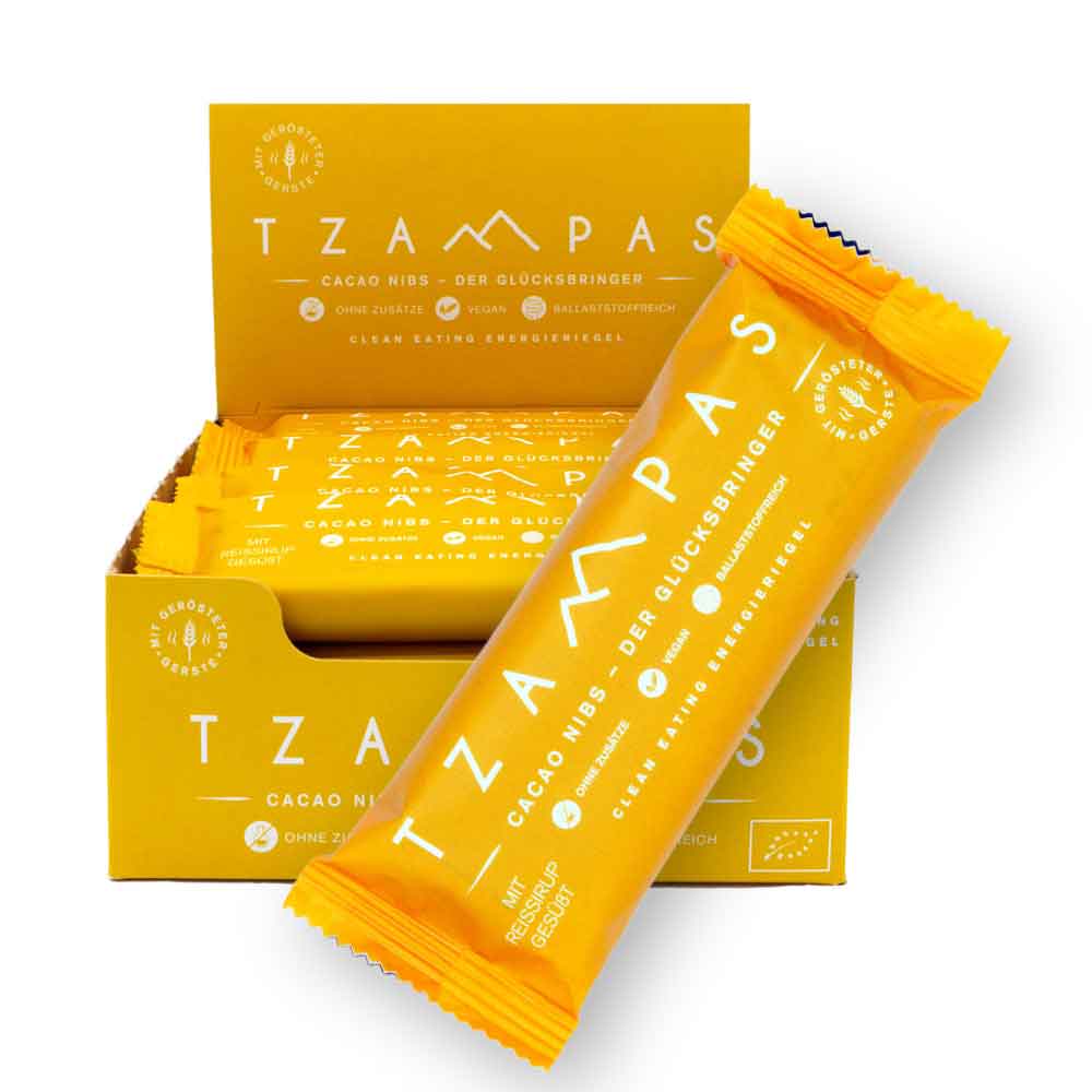 Productfoto van TZAMPAS BIO Cacao Nibs - Energiereep - 16x40g