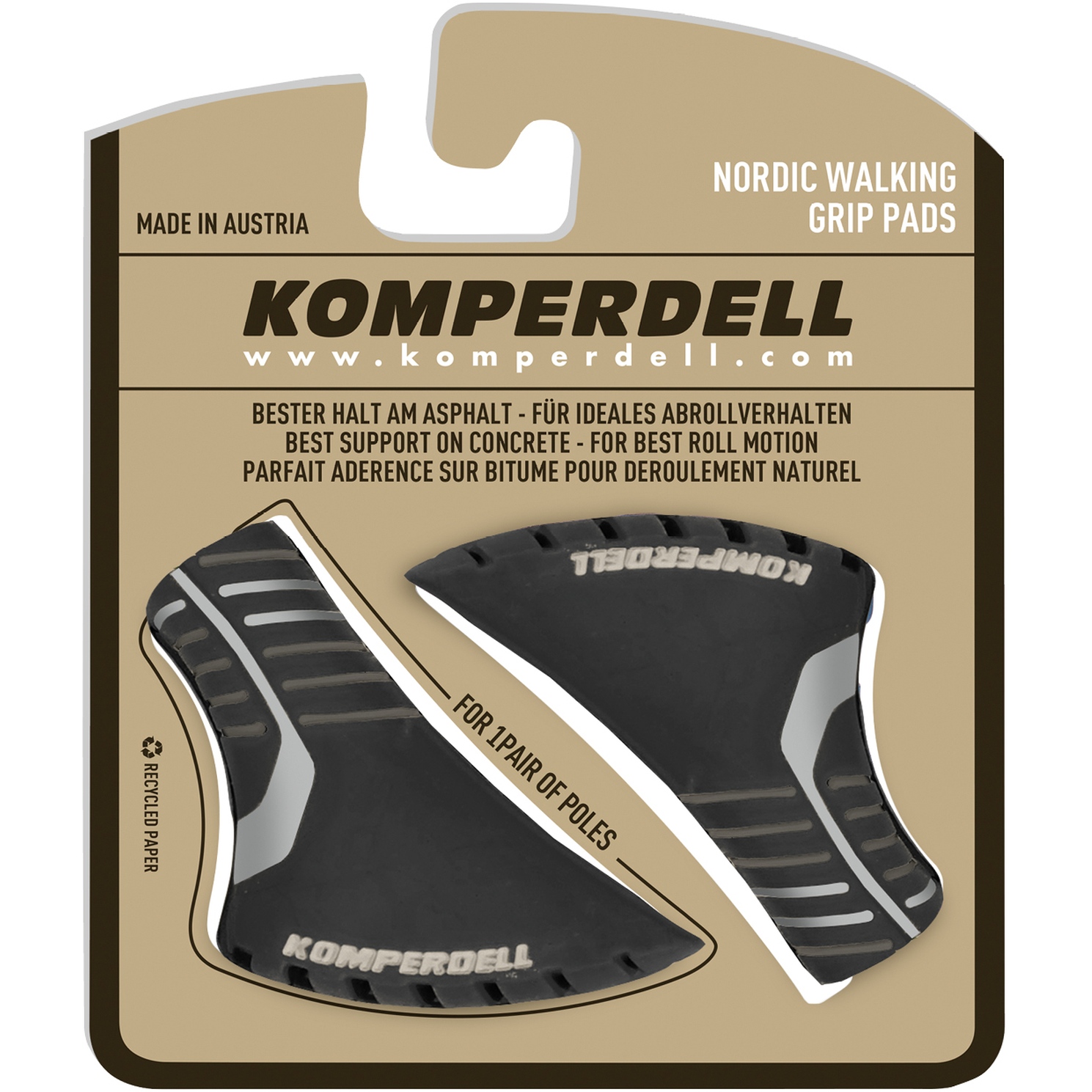 Produktbild von Komperdell Nordic Walking Pads (Paar) - schwarz/silber