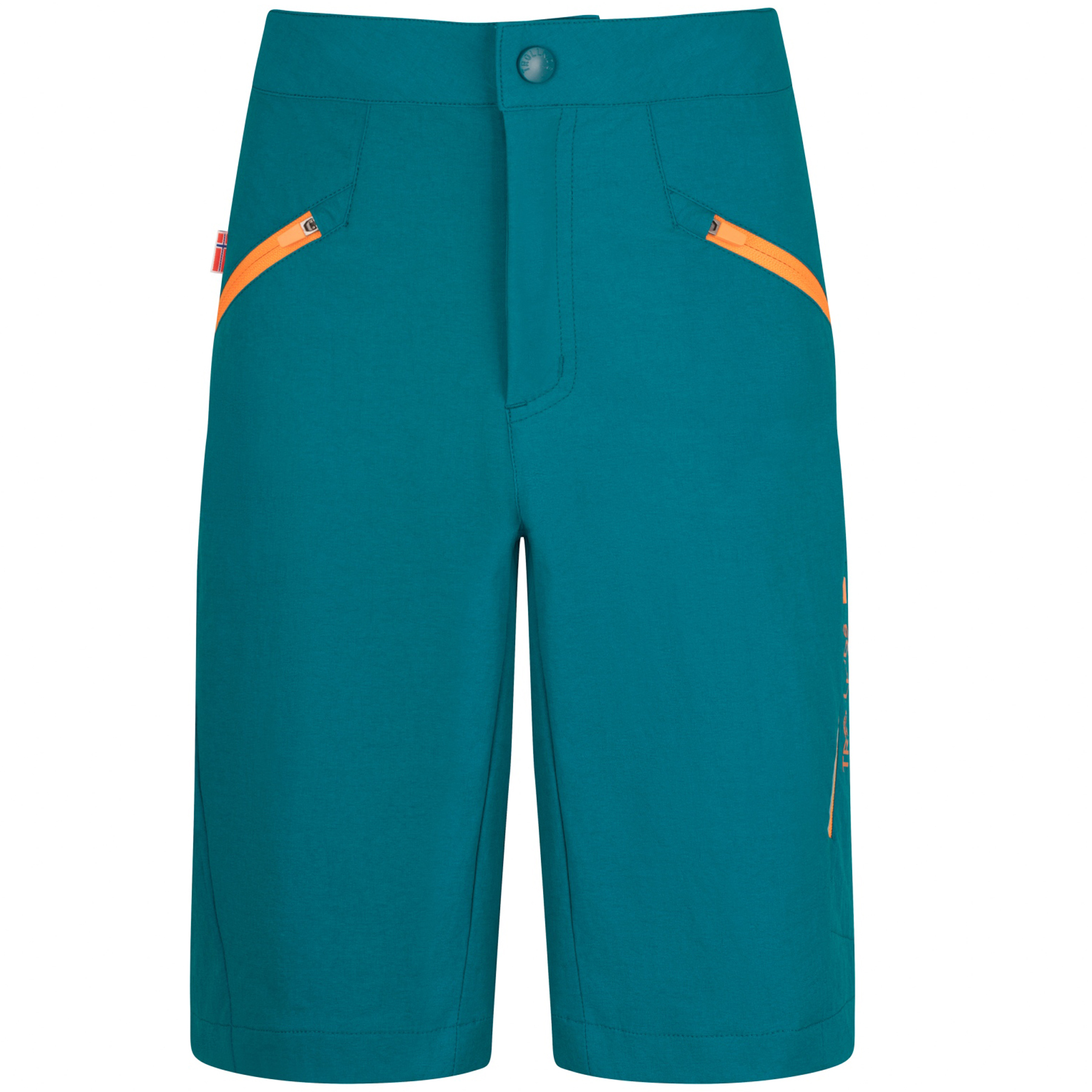 Picture of Trollkids Skaland Bike Pants Kids - Lagoon Green/Sahara Sunset