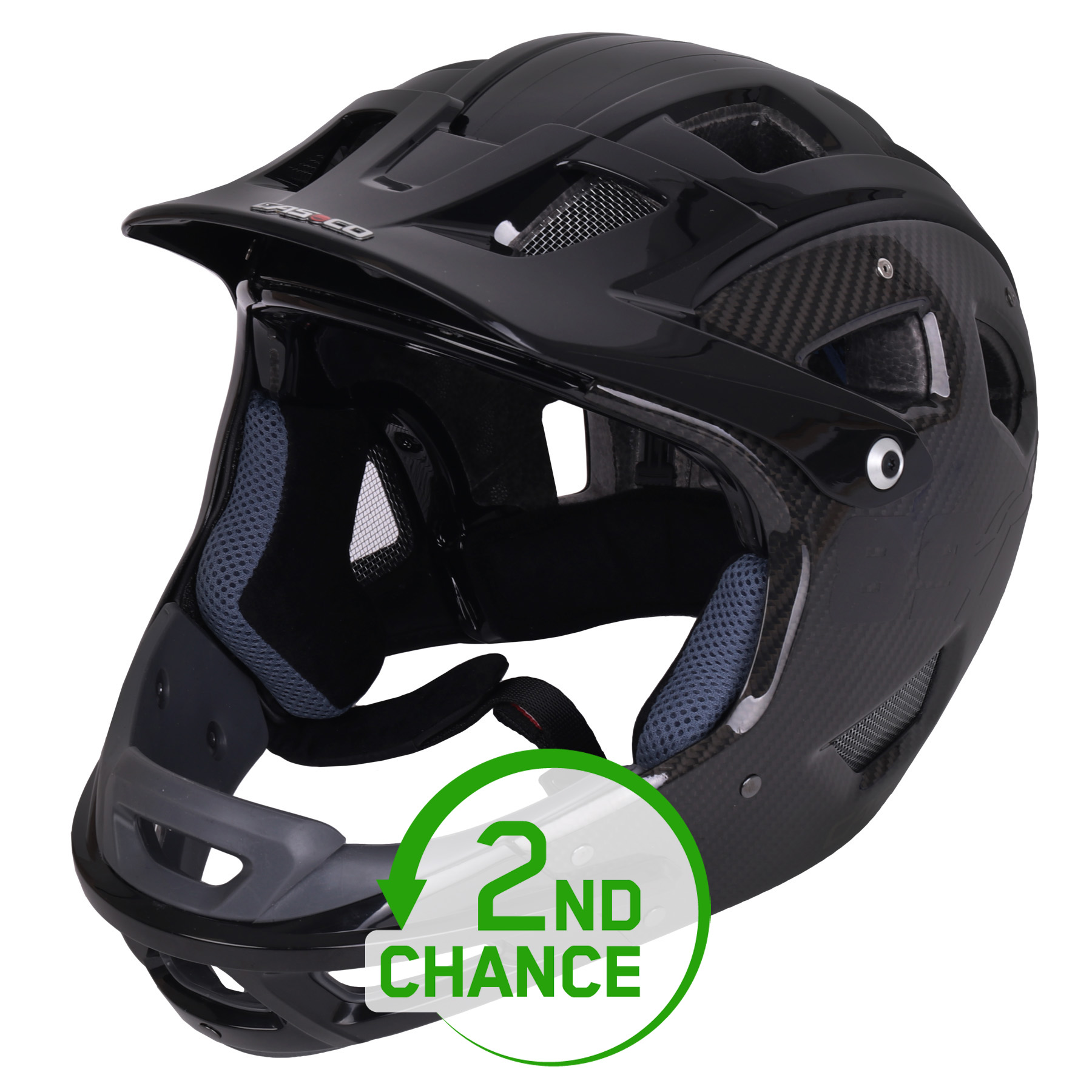Полнолицевой шлем Casco MTBE Carbon - черный матовый / оливковый - 2-й вариант