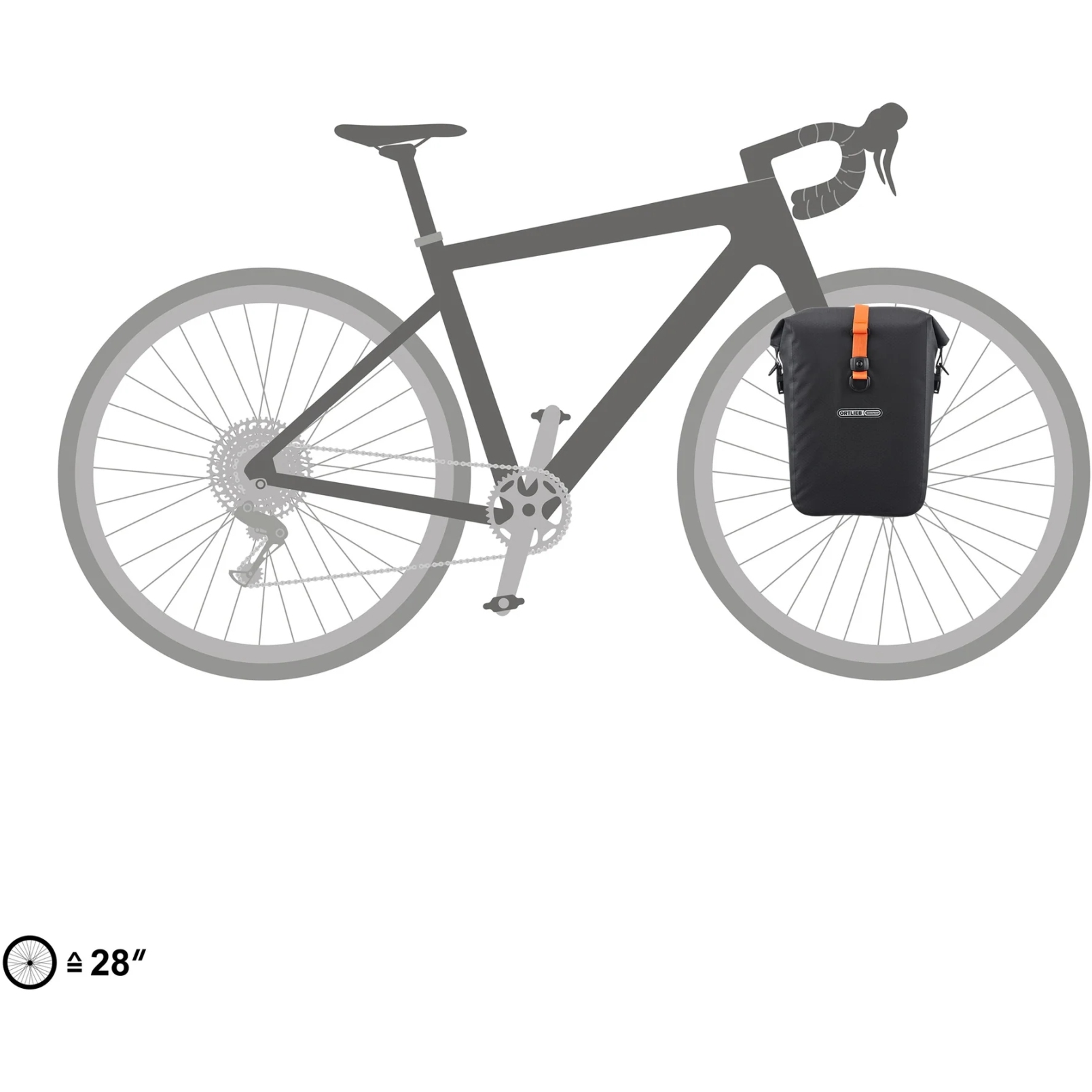 ORTLIEB Gravel-Pack Single QL2.2 Bike Pannier - 14.5L - black matt