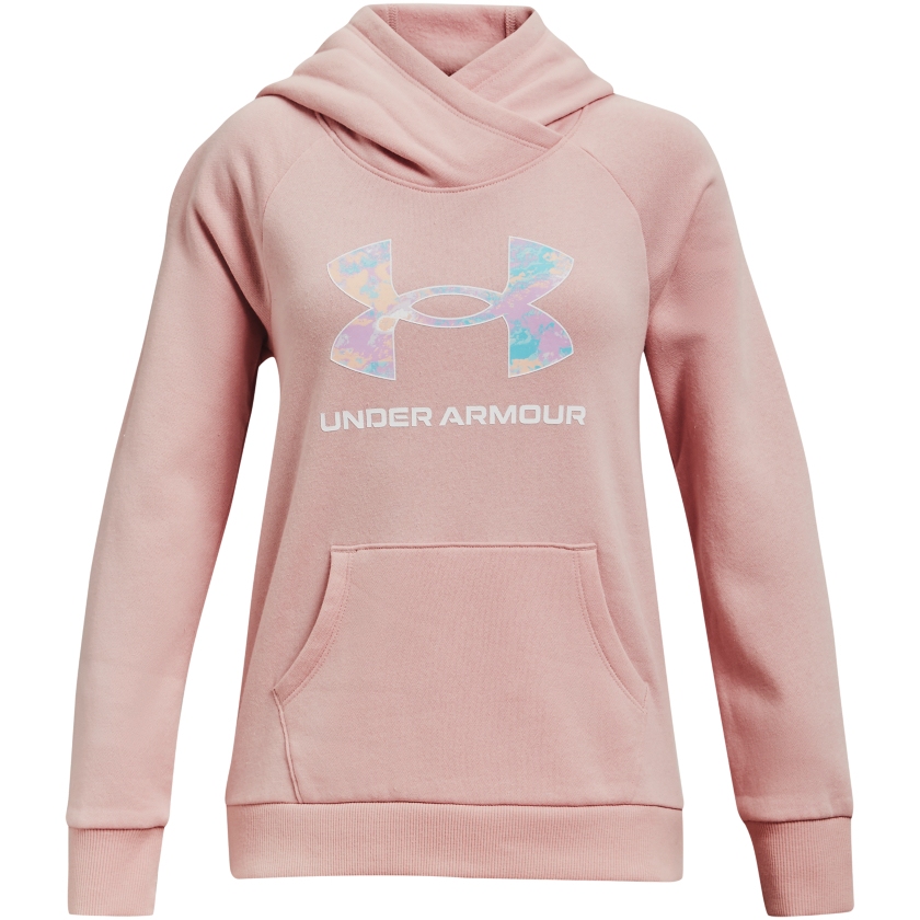 Picture of Under Armour Girls&#039; UA Rival Fleece Core Logo Hoodie - Retro Pink/Cloudless Sky