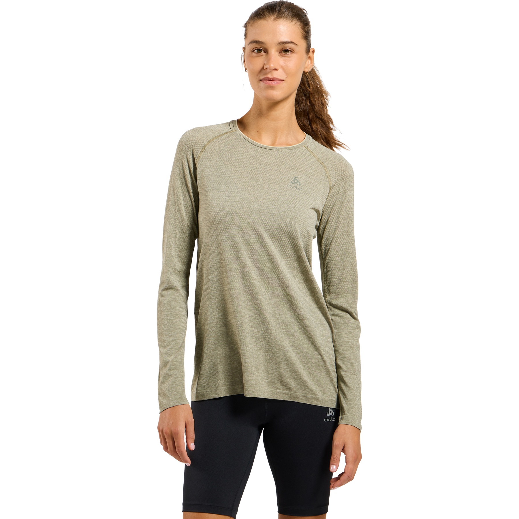 Immagine prodotto da Odlo Maglia a Maniche Lunghe Running Donna - Essentials Seamless - vetiver melange