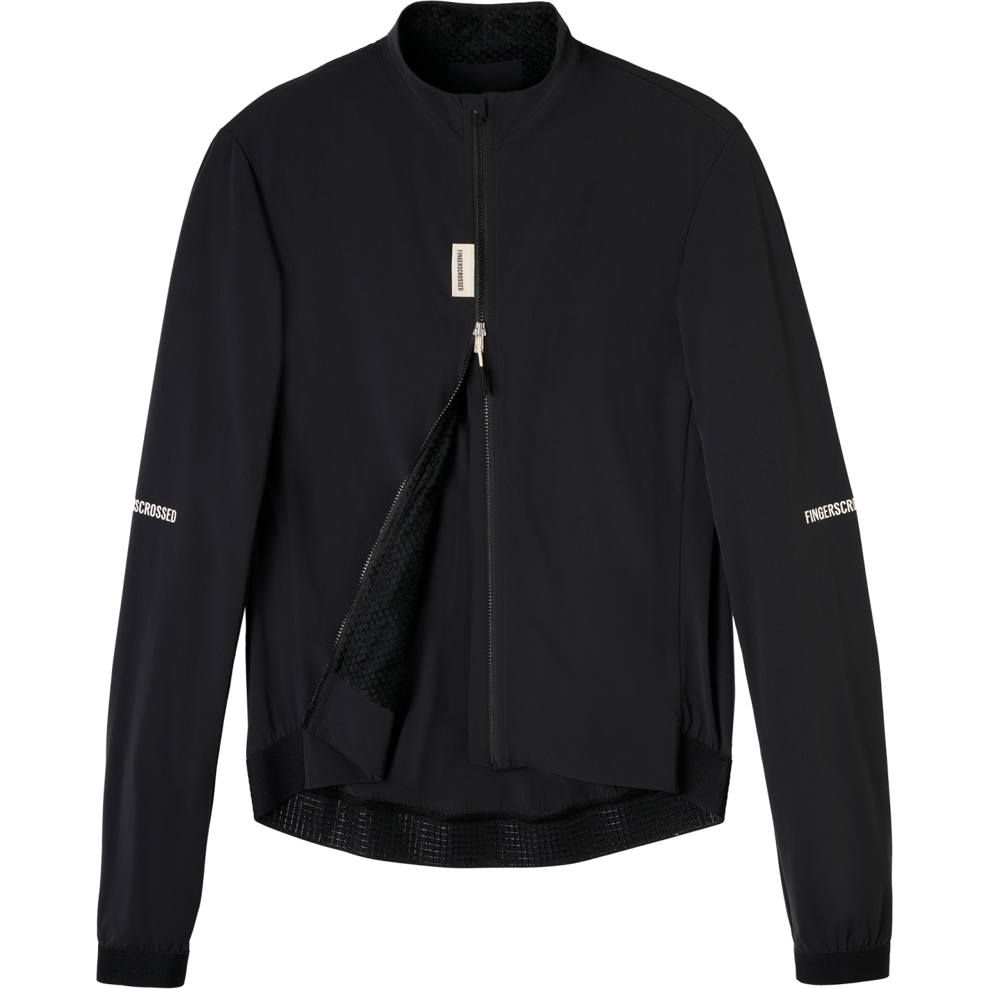 Мужская утепленная ветровка со СКРЕЩЕННЫМИ пальцами на дороге - черный