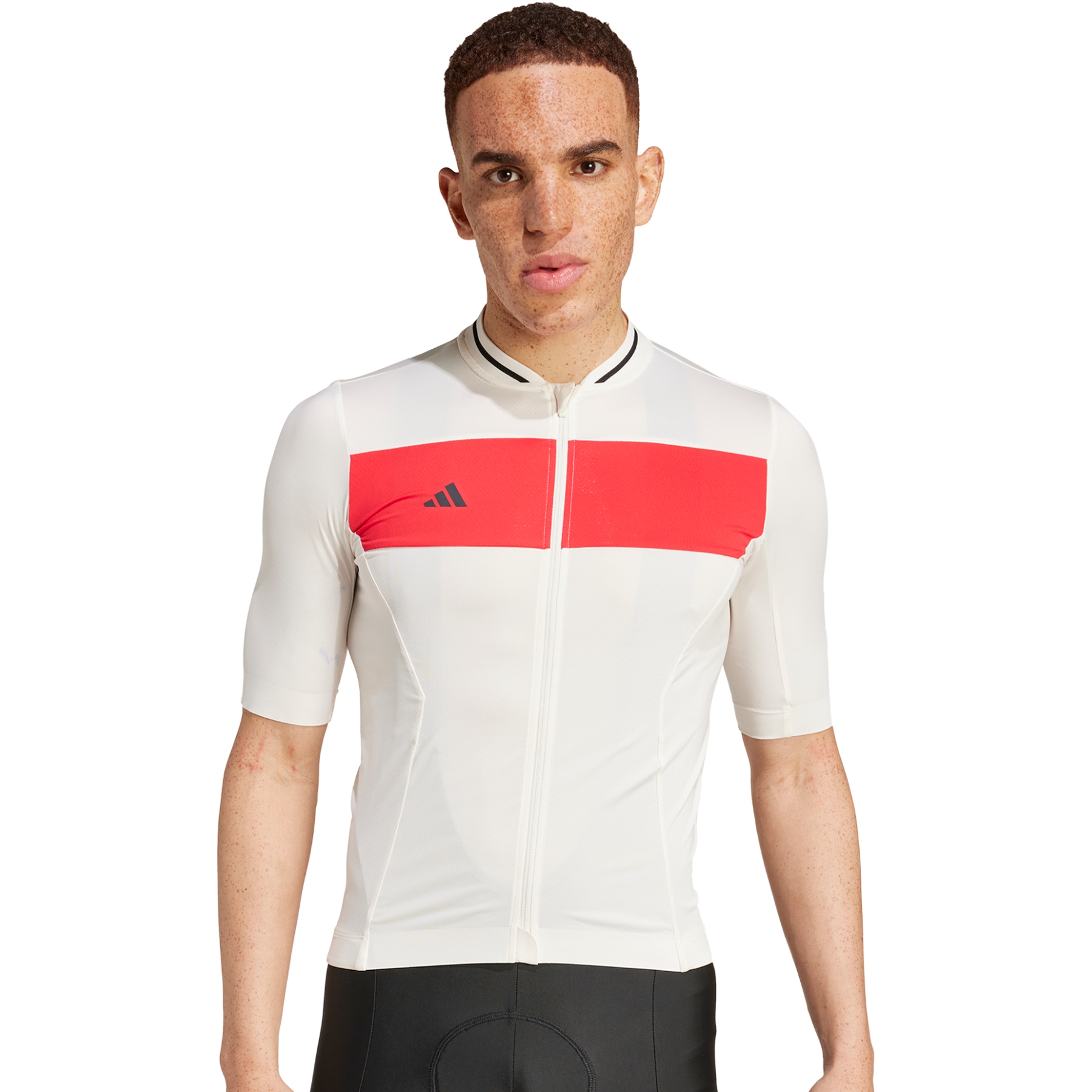Productfoto van adidas Heritage Tempo 3-Stripes Fietstrui Heren - chalk white/pure ruby JF8470