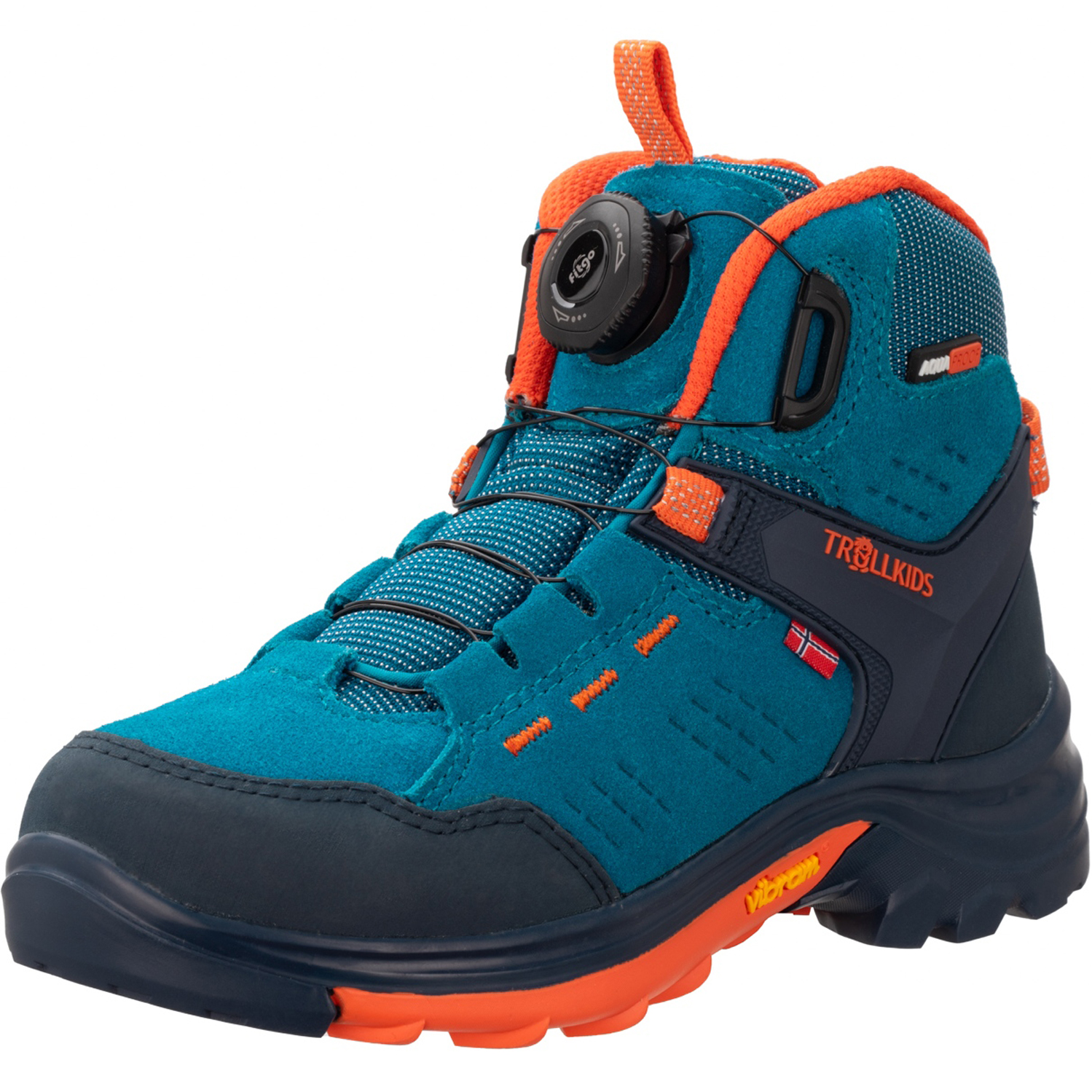 Picture of Trollkids Gjende Hiker Mid Shoes Kids - atlantic blue/dark navy/glow orange