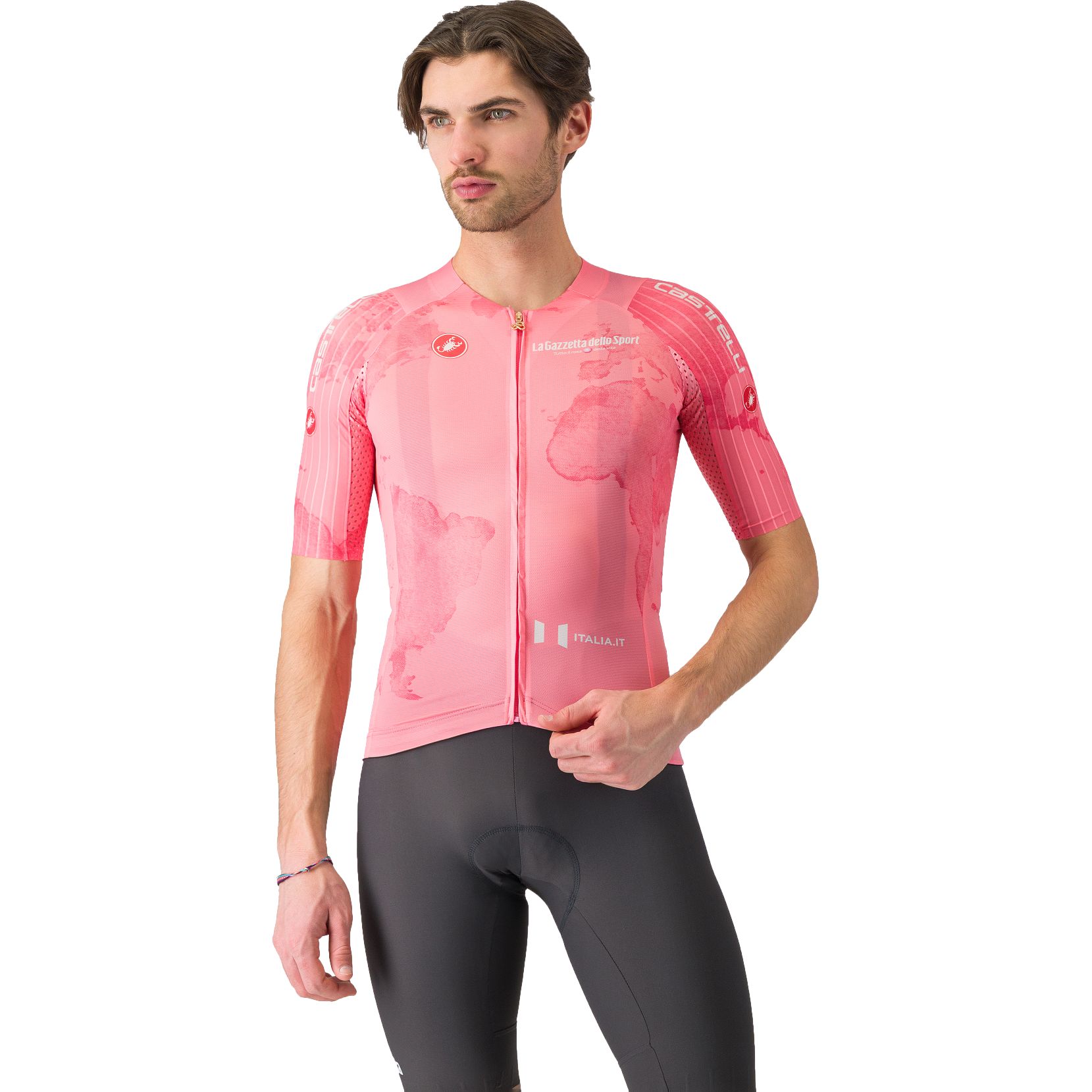 Мужская майка Castelli Giro d'Italia #Giro108 Race 8S - розовая, круглый 025