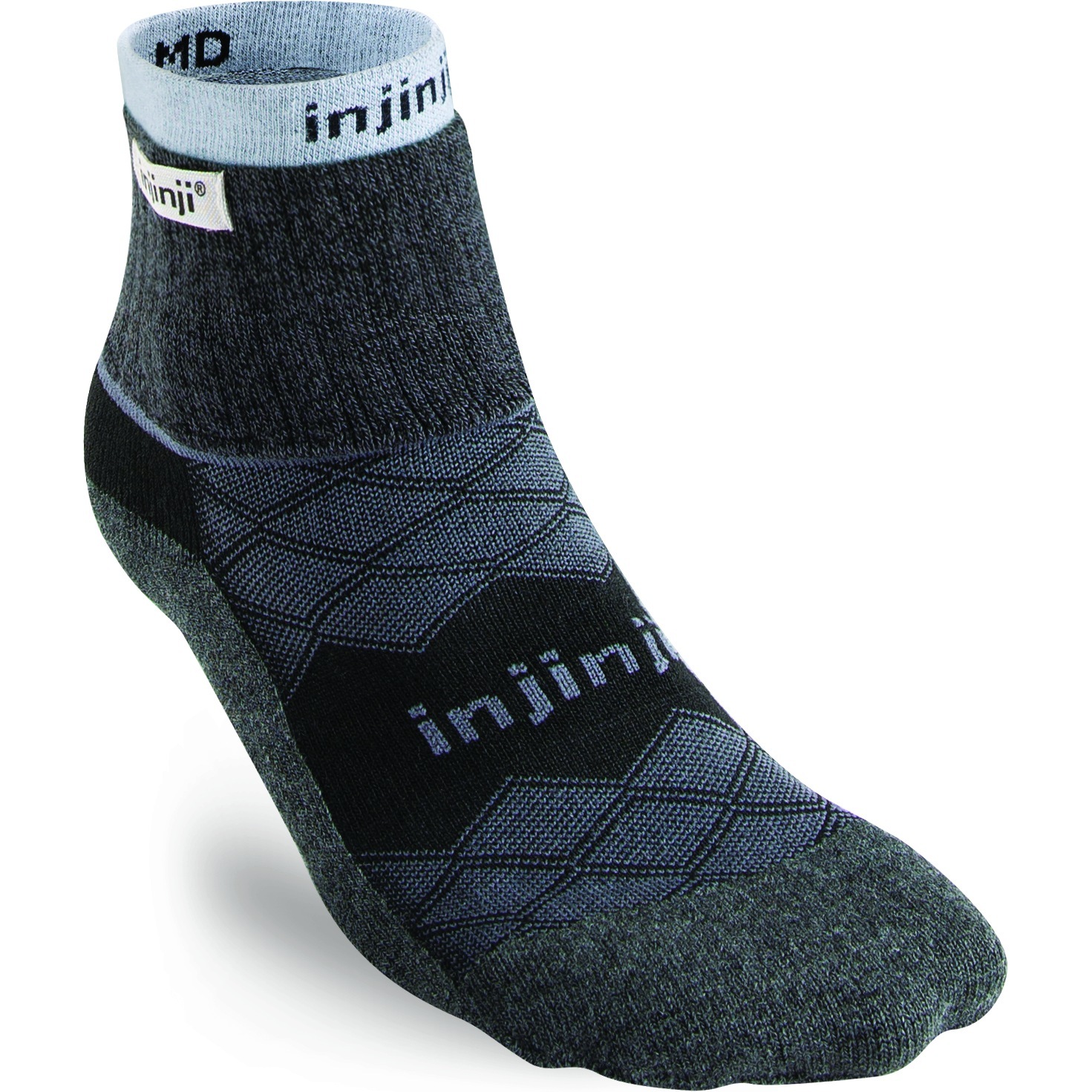 Image of Injinji Men's Liner + Runner Mini-Crew Socks - black