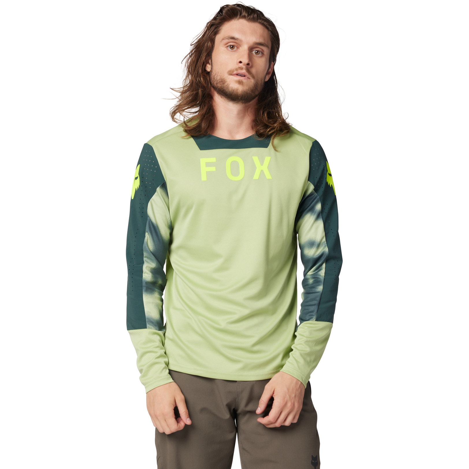 FOX Defend MTB Longsleeve Jersey Men Taunt pale green BIKE24