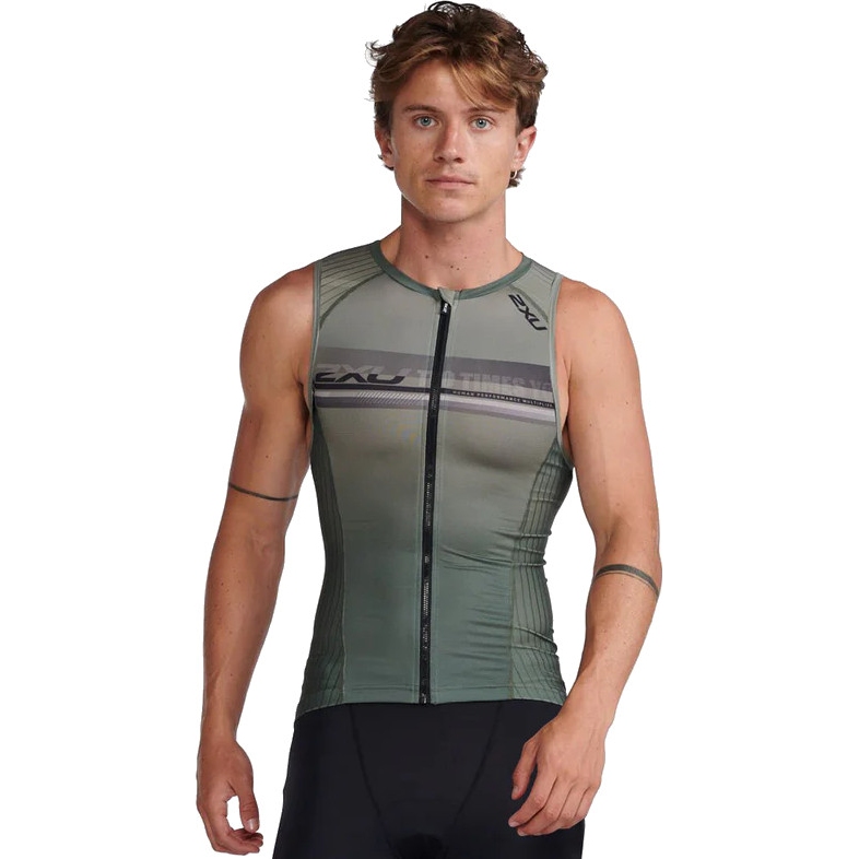 Photo produit de 2XU Maillot Triathlon Homme - Aero - alpine/periscope