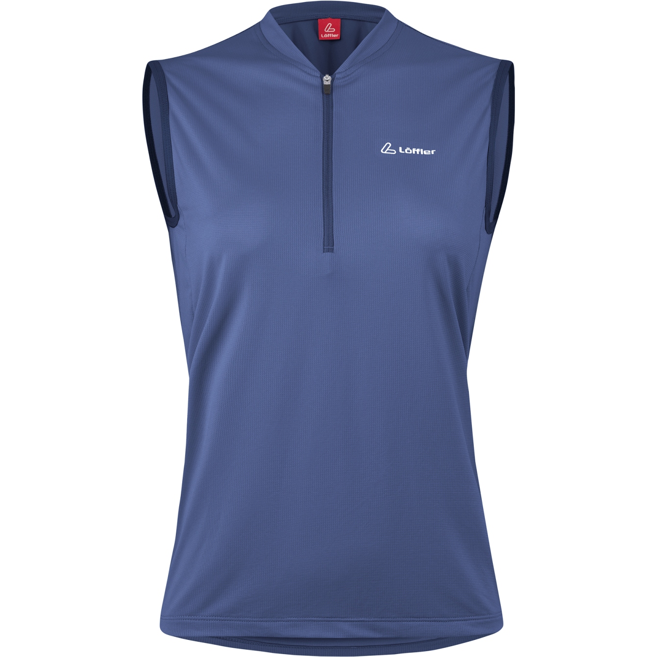 Picture of Löffler Plain Half Zip Bike Sleeveless Shirt Women - provence blue 451