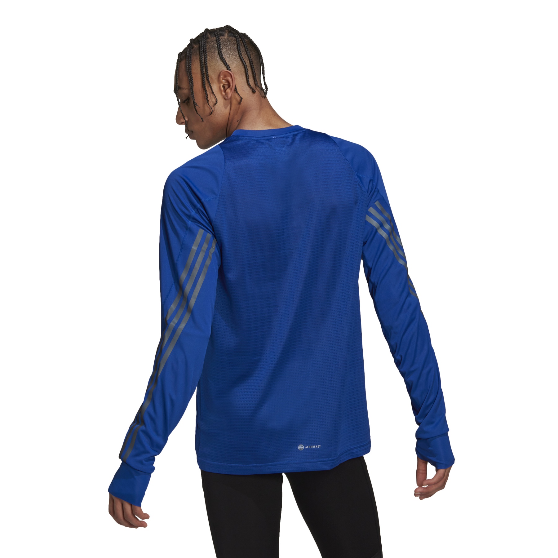 Longsleeve Men 3-Stripes Full adidas HJ7218 - blue Icon royal Reflective Run team