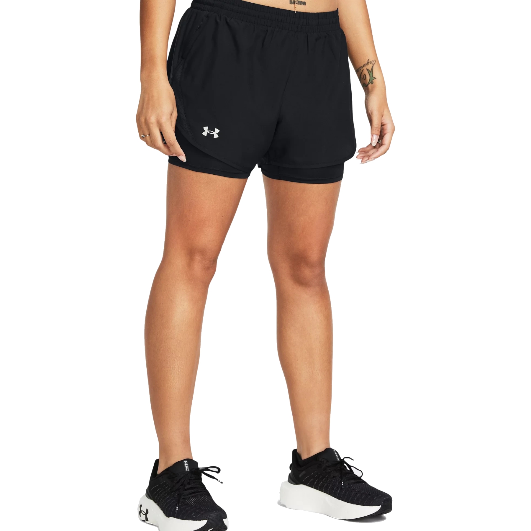 Picture of Under Armour UA Fly-By 2-in-1 Shorts Women - Black/Black/Reflective