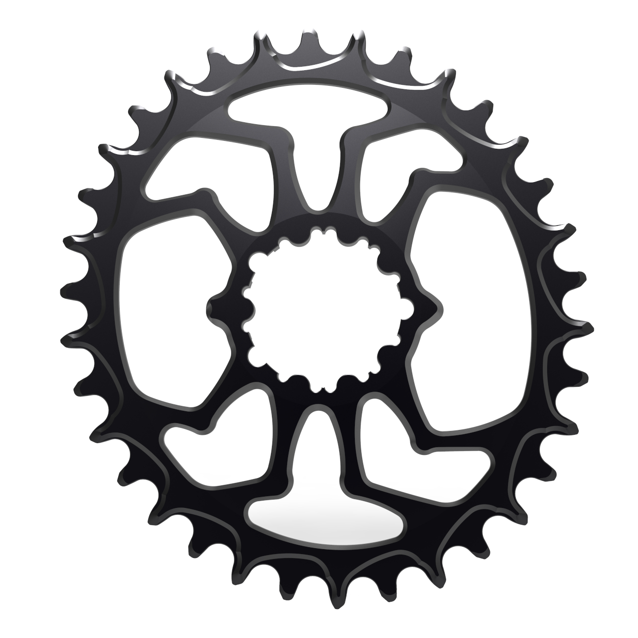 Picture of Alugear Spider Narrow Wide Boost Chainring - Oval - for 1x SRAM 3-Bolt Direct Mount