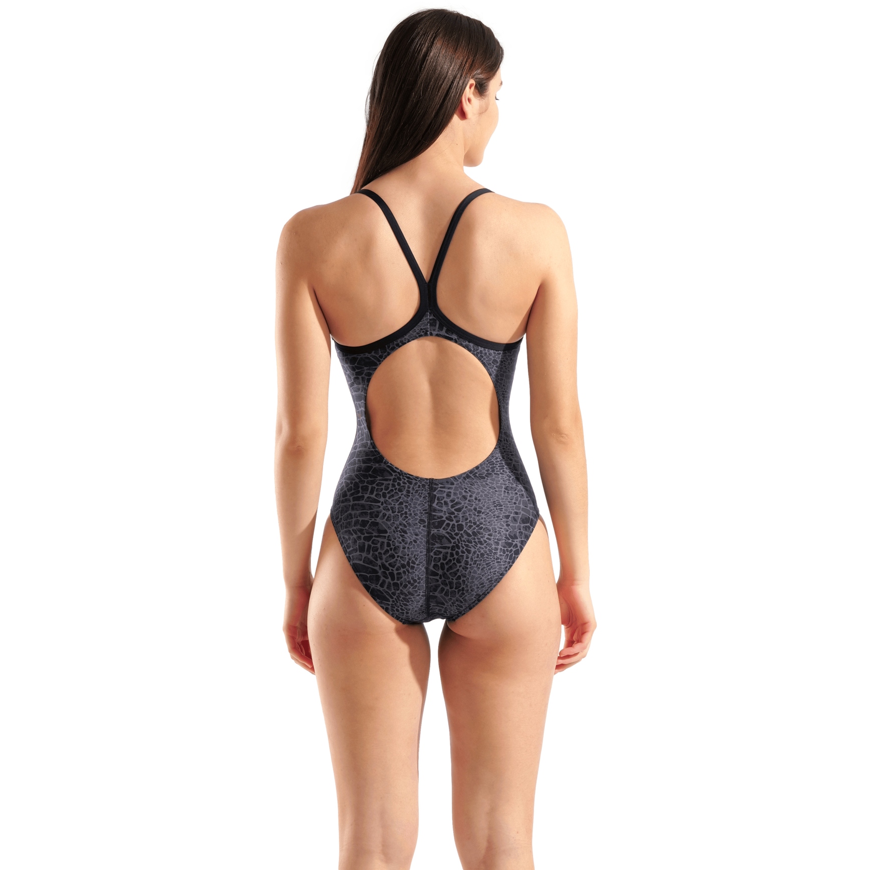 ARENA Costume Intero Donna Snake Skin | MaxLife Resistente Al Cloro, UPF50+, Schiena Aperta, Taglie Disponibili