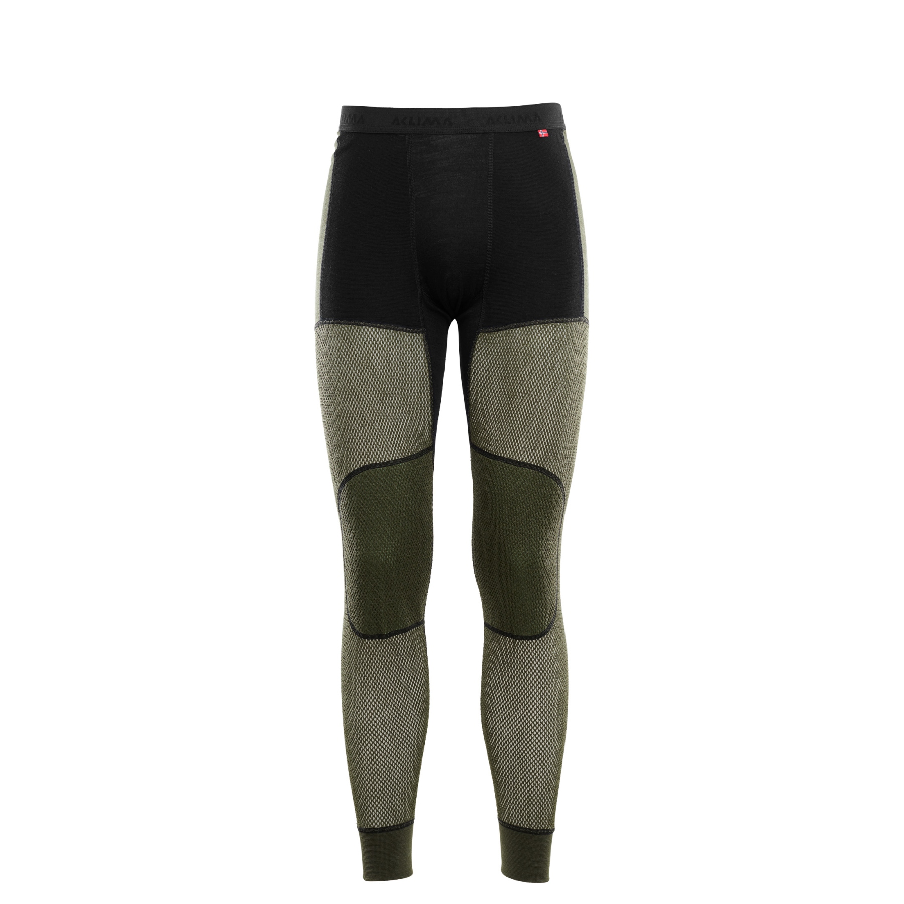 Image of Aclima Woolnet Hybrid Long Pants - jet black/olive/dill