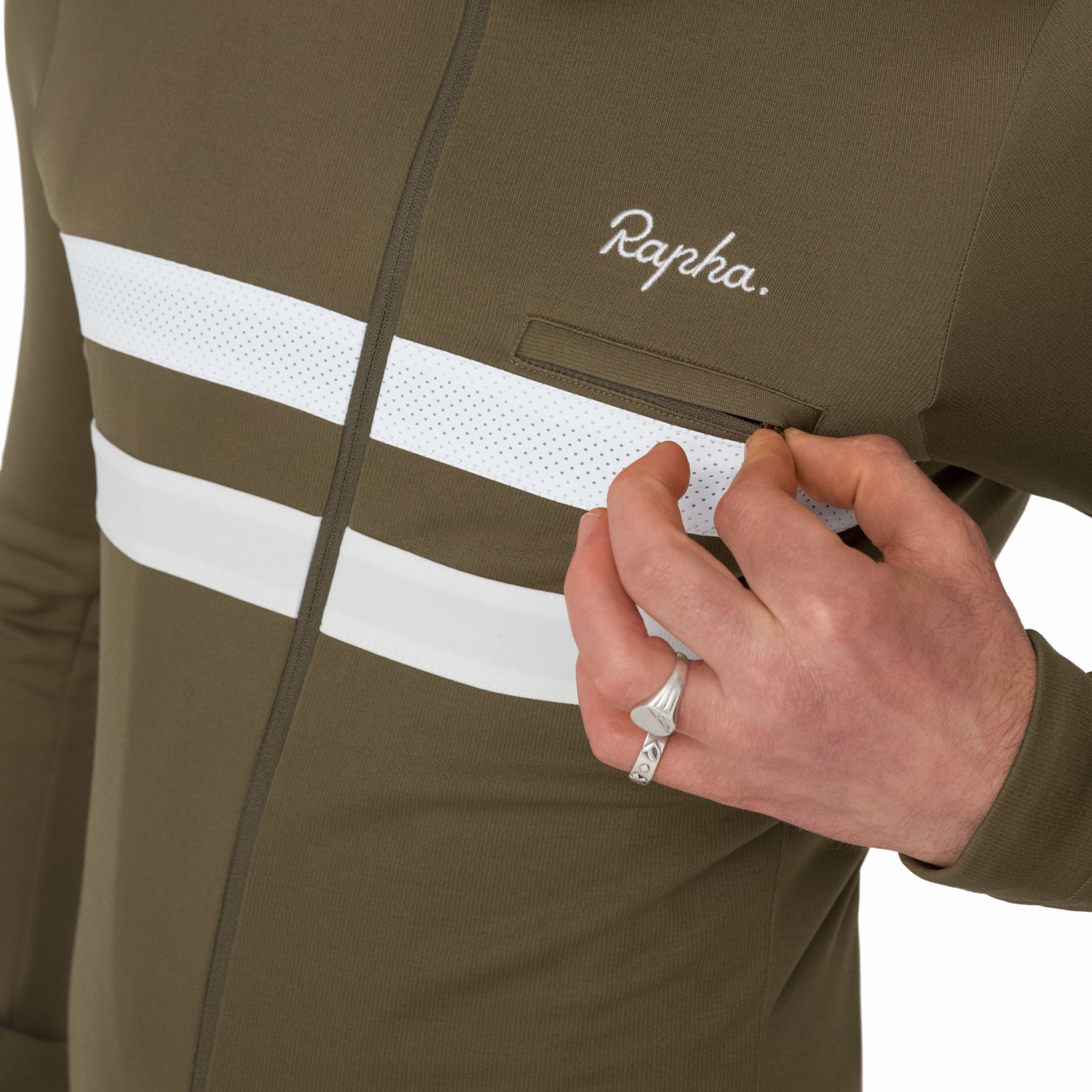 Rapha Brevet Long Sleeve Jersey Men - kalamata/white alyssum