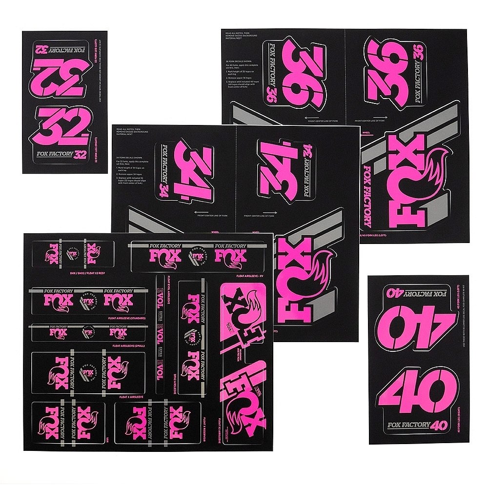 Produktbild von FOX Decal Kit 2019 AM Heritage für Federgabel und Dämpfer - pink