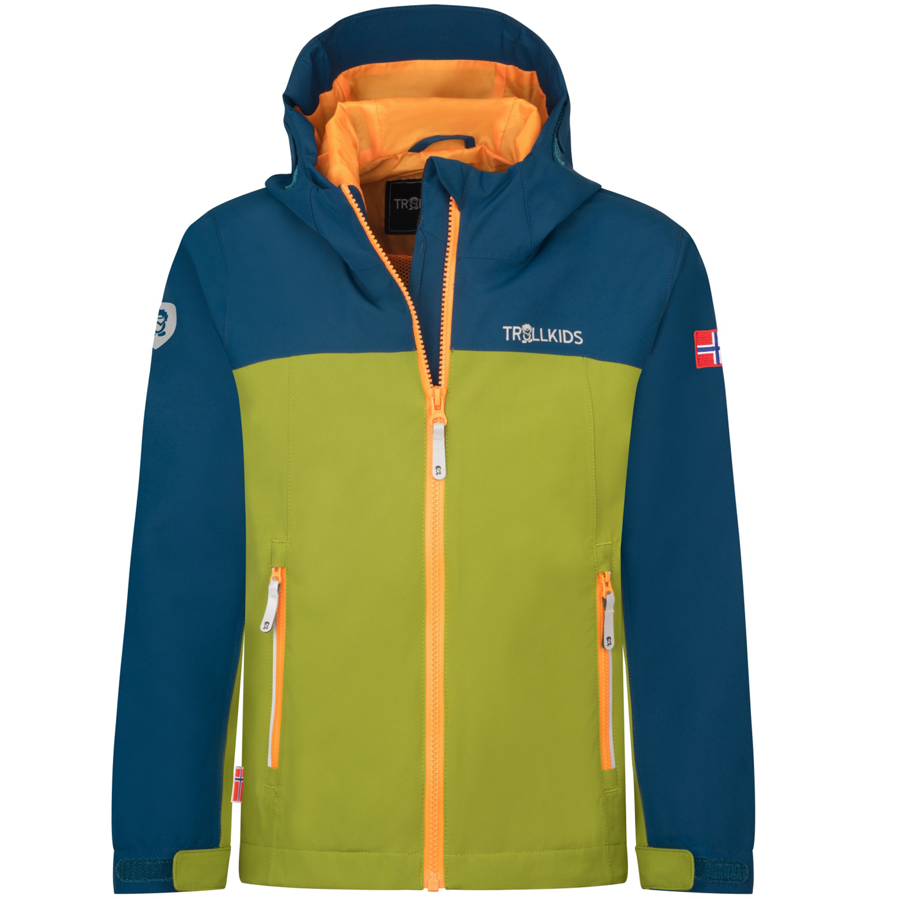 Produktbild von Trollkids Telemark Jacke Kinder - Pear Green/Madeira Blue/Sahara Sunset