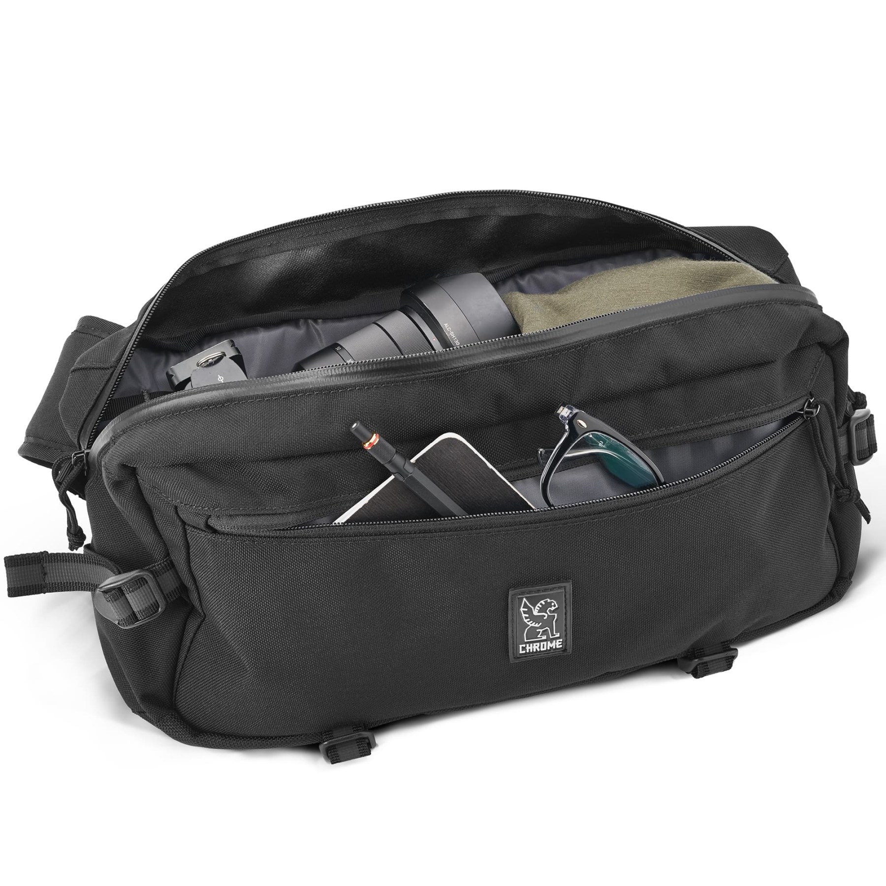 ✨美品✨CHROME KADET SLING BAG 9L BLACK CHROME Kadet Sling Bag - 9L - Black Canvas Leather | BIKE24