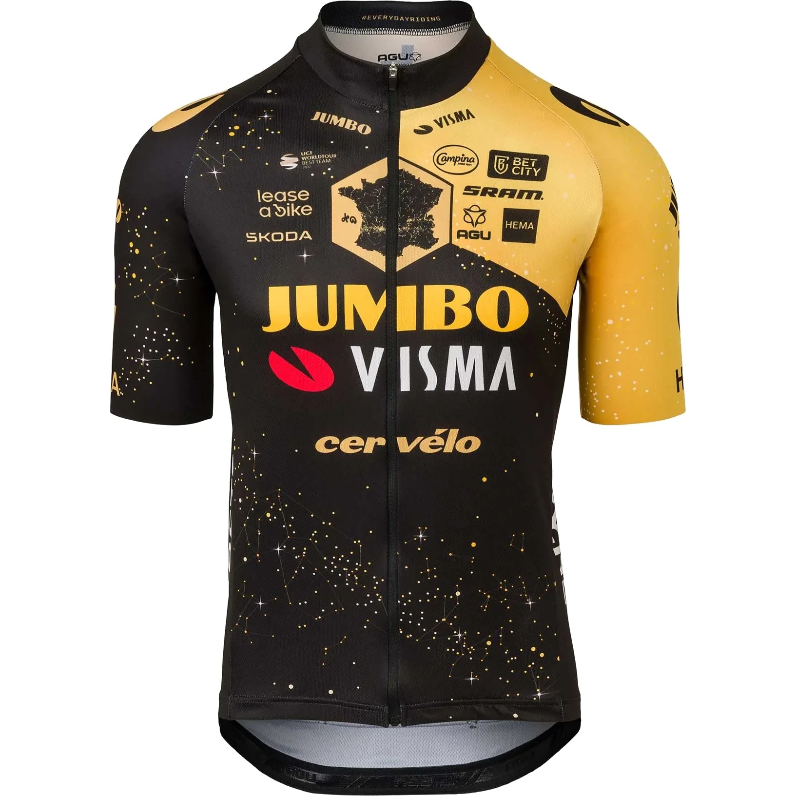Produktbild von AGU Team Jumbo-Visma - The Vélodrome Replika Kurzarmtrikot TdF 2023 - schwarz