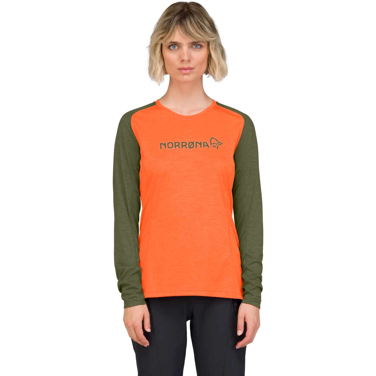 Image of Norrona fjørå equaliser lightweight Long Sleeve Shirt Women - Orange Alert