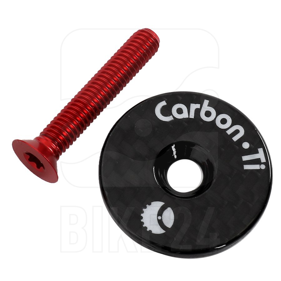 Picture of Carbon-Ti X-Cap 3 Ahead Cap - Carbon - red