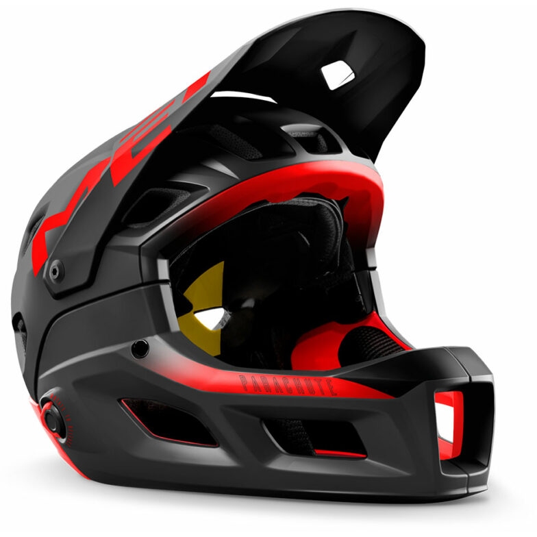Produktbild von MET Parachute MCR MIPS Full Face Helm - Black Red/Matt Glossy
