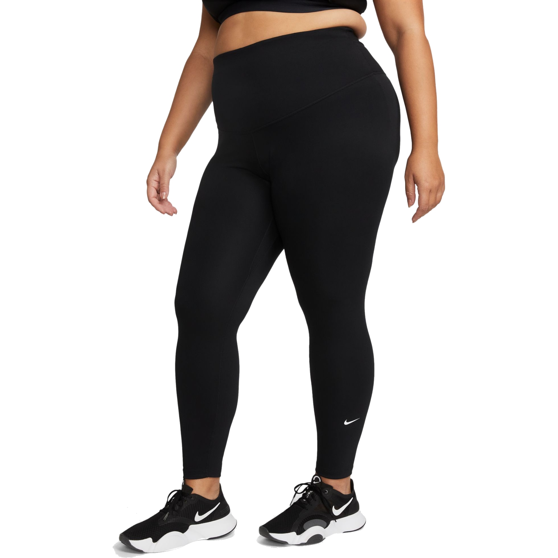 Produktbild von Nike One Dri-FIT Leggings mit hohem Bund Damen (Extra groß) - schwarz/weiß DN5521-010