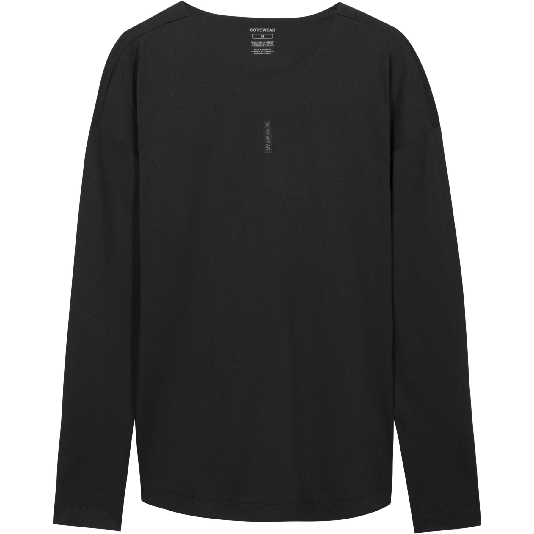 Мужская футболка с длинным рукавом GOREWEAR Fernflow - черная 9900 black