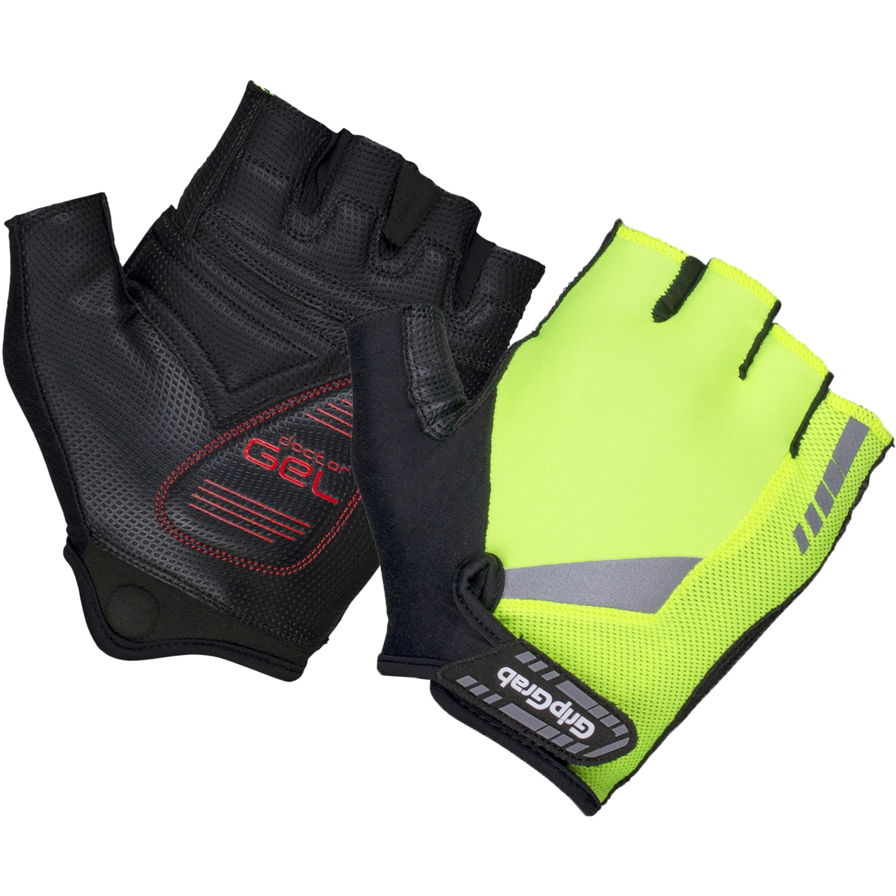 Productfoto van GripGrab ProGel Hi-Vis Gewatteerde Handschoenen met Korte Vingers - Yellow Hi-Vis