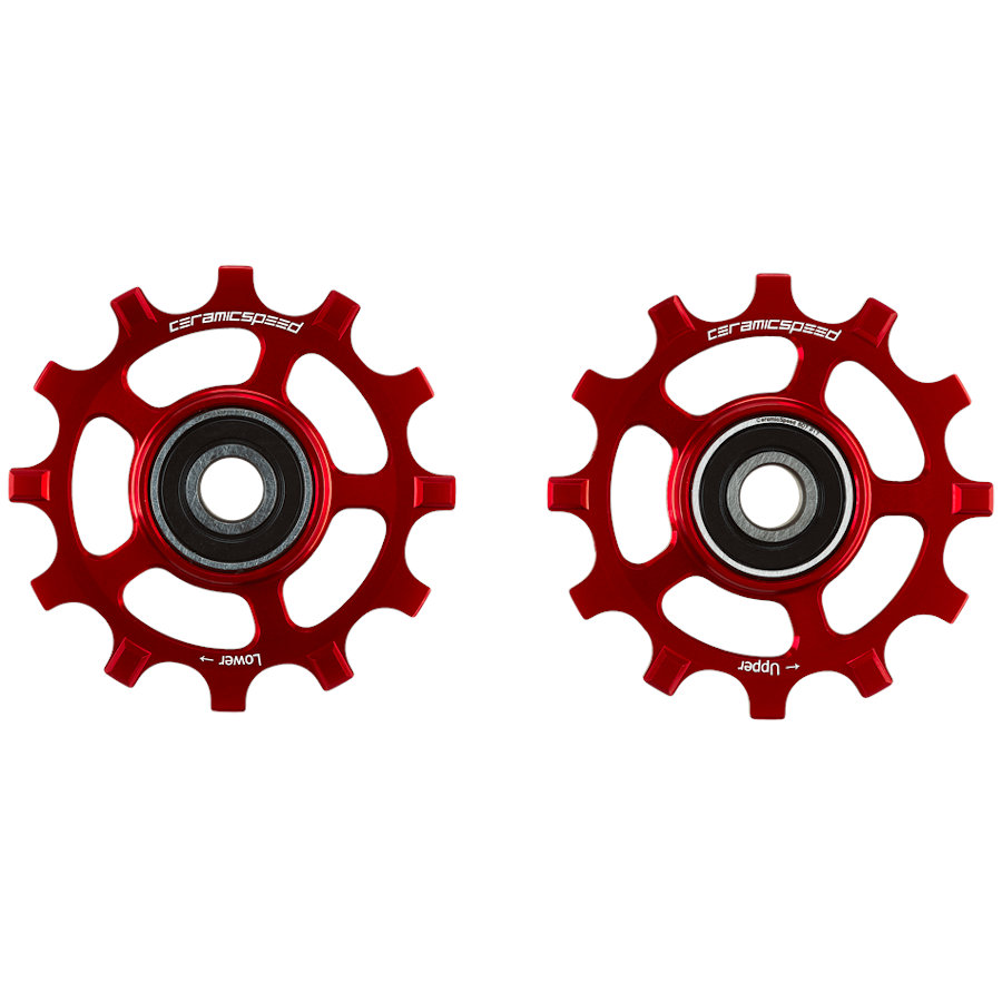 Picture of CeramicSpeed Derailleur Pulleys for Shimano | 11-speed - Narrow Wide | Coated Bearings - red