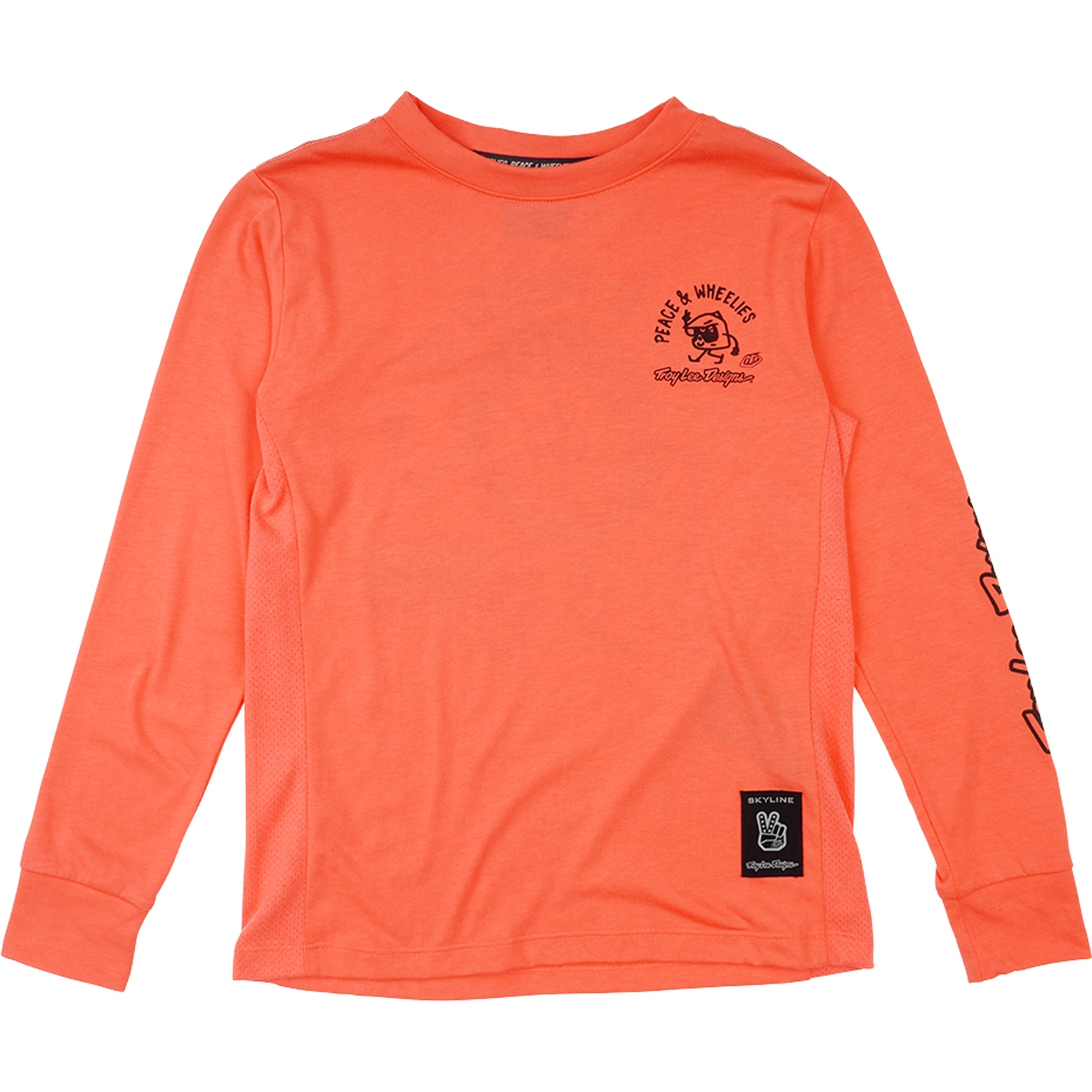 Productfoto van Troy Lee Designs Skyline Ride Fietsshirt met Lange Mouwen Kinderen - Peace &amp; Wheelies Melon