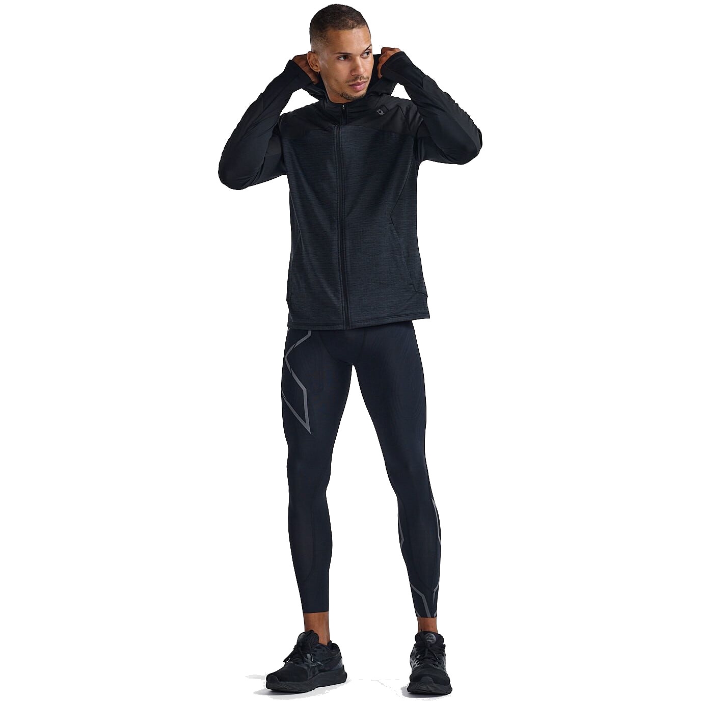 2XU Men's Ignition Shield Compression Tights Pants, Black/Black