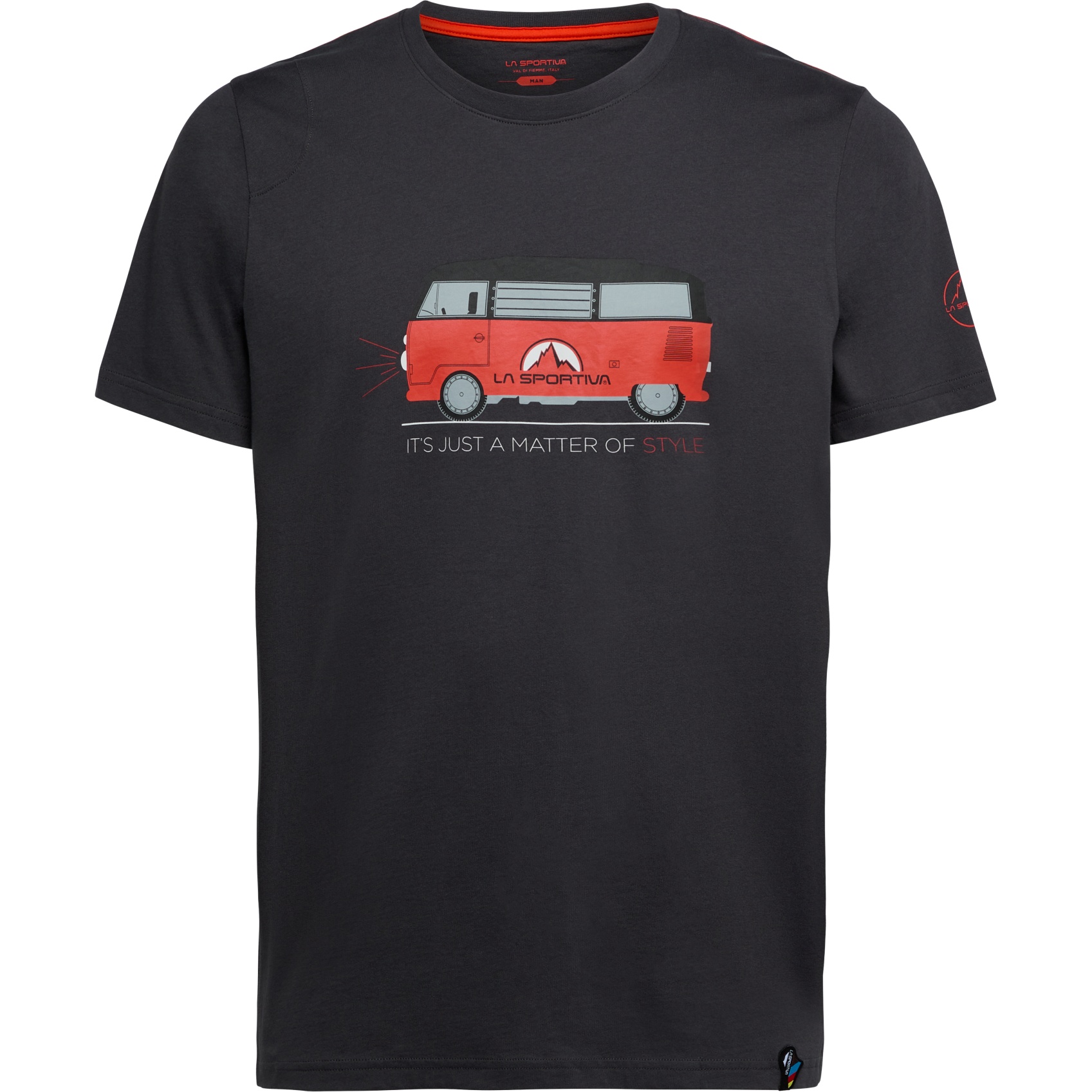 Productfoto van La Sportiva Van T-Shirt Heren - Carbon/Cherry Tomato