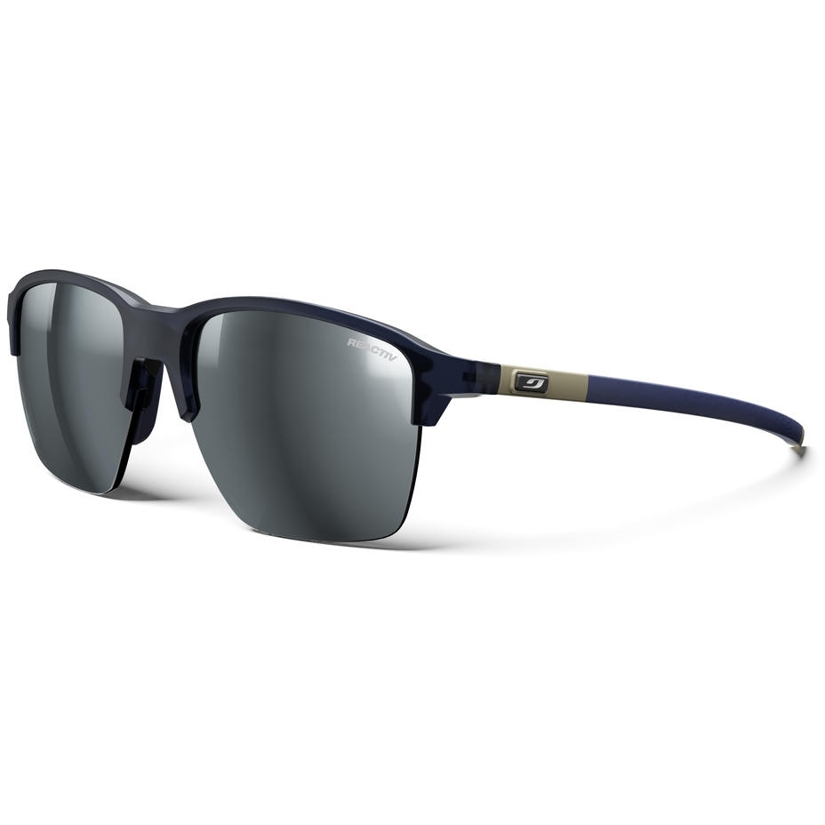 Image of Julbo Crossline Sunglasses - Matt Translucent Blue / Shiny Beige / Silver Flash 1-3 Glare Control