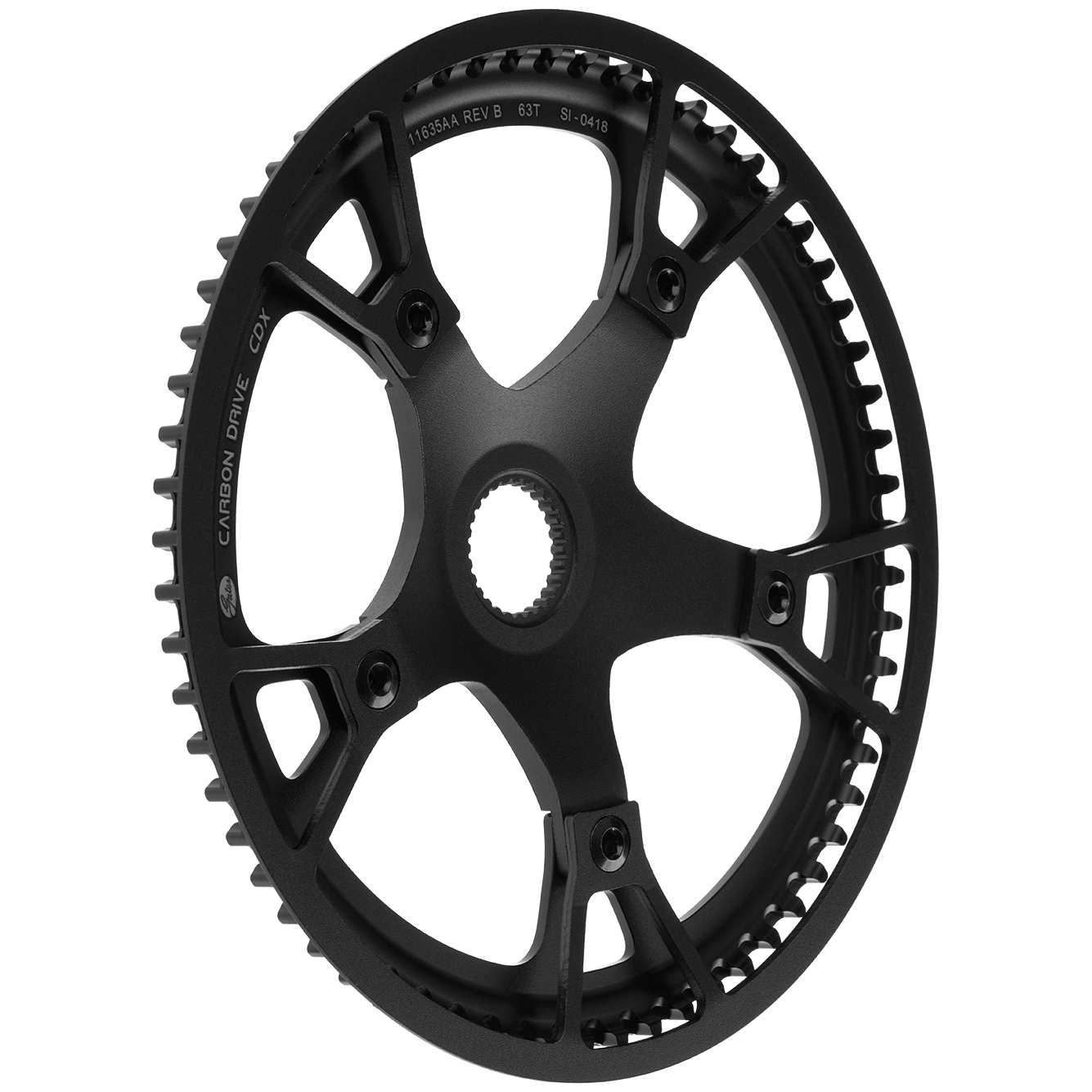 Bild von Gates Carbon Drive Riemenscheibe - CDX | Centertrack | Front | BCD-130 | Bosch Gen. 4 | Rohloff - mit Guard