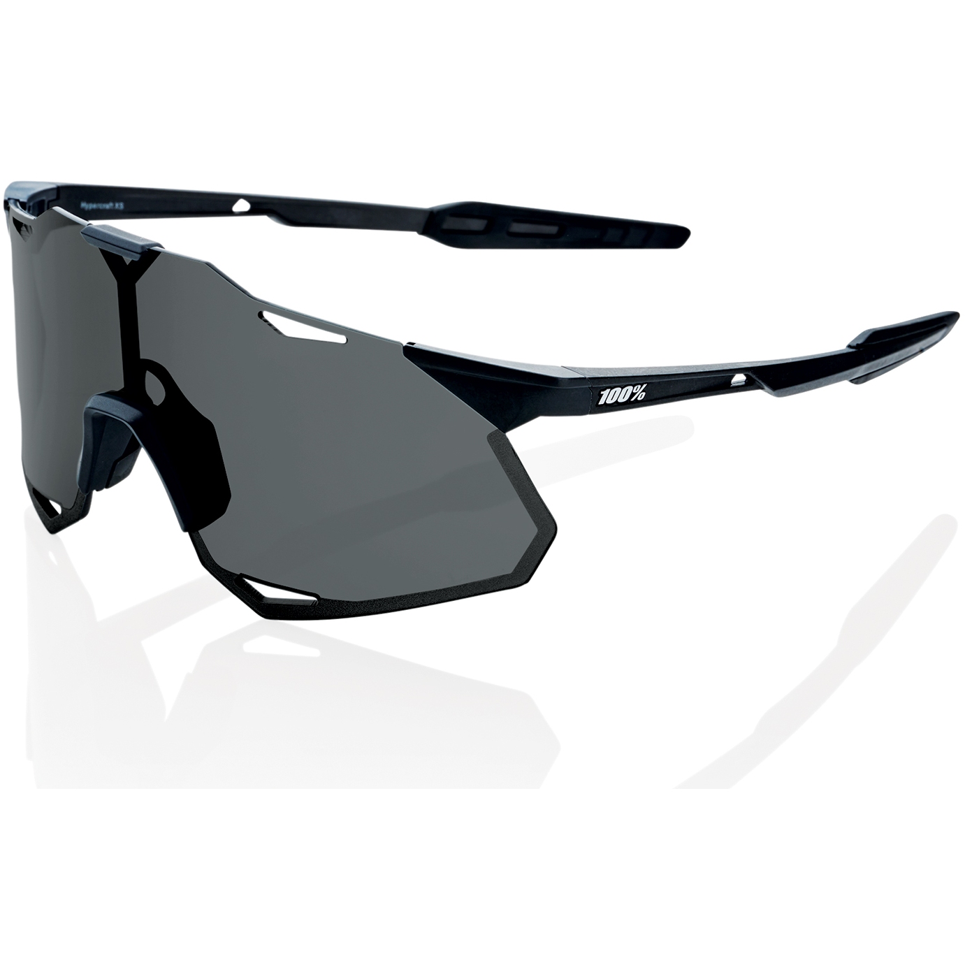 Productfoto van 100% Hypercraft XS Glasses - Smoke Lens - Matte Black / + Clear