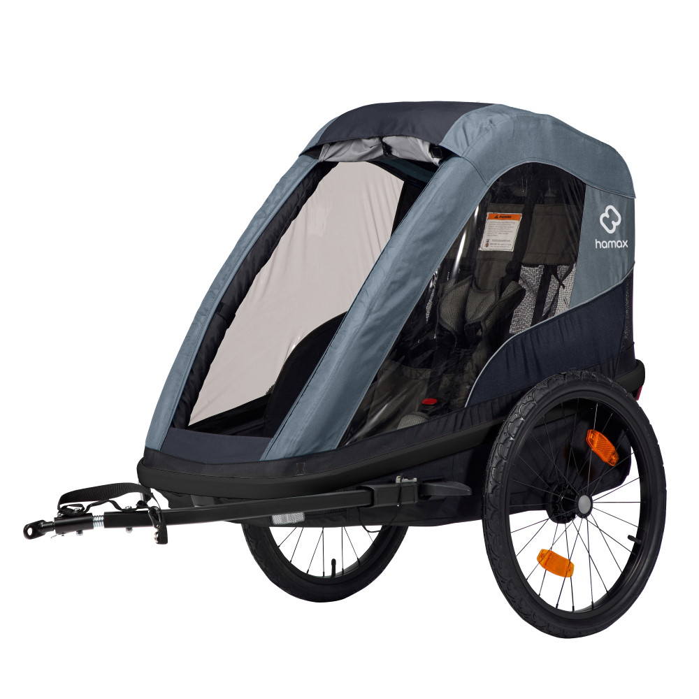 Picture of Hamax Avenida One Bike Trailer for 1 Kid - Incl. Drawbar and Stroller Wheel - Blue