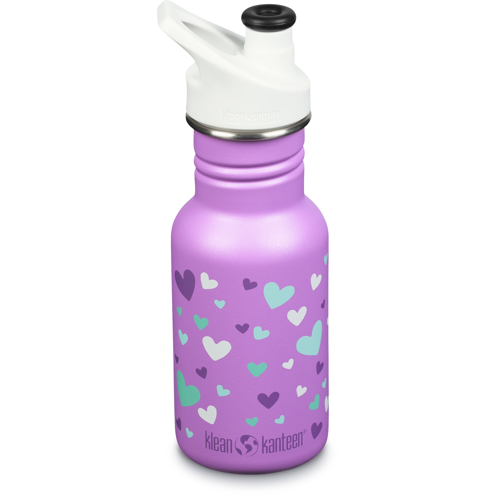 Image of Klean Kanteen Kid Classic Sport Bottle with Sport Cap 355 ml - orchid hearts