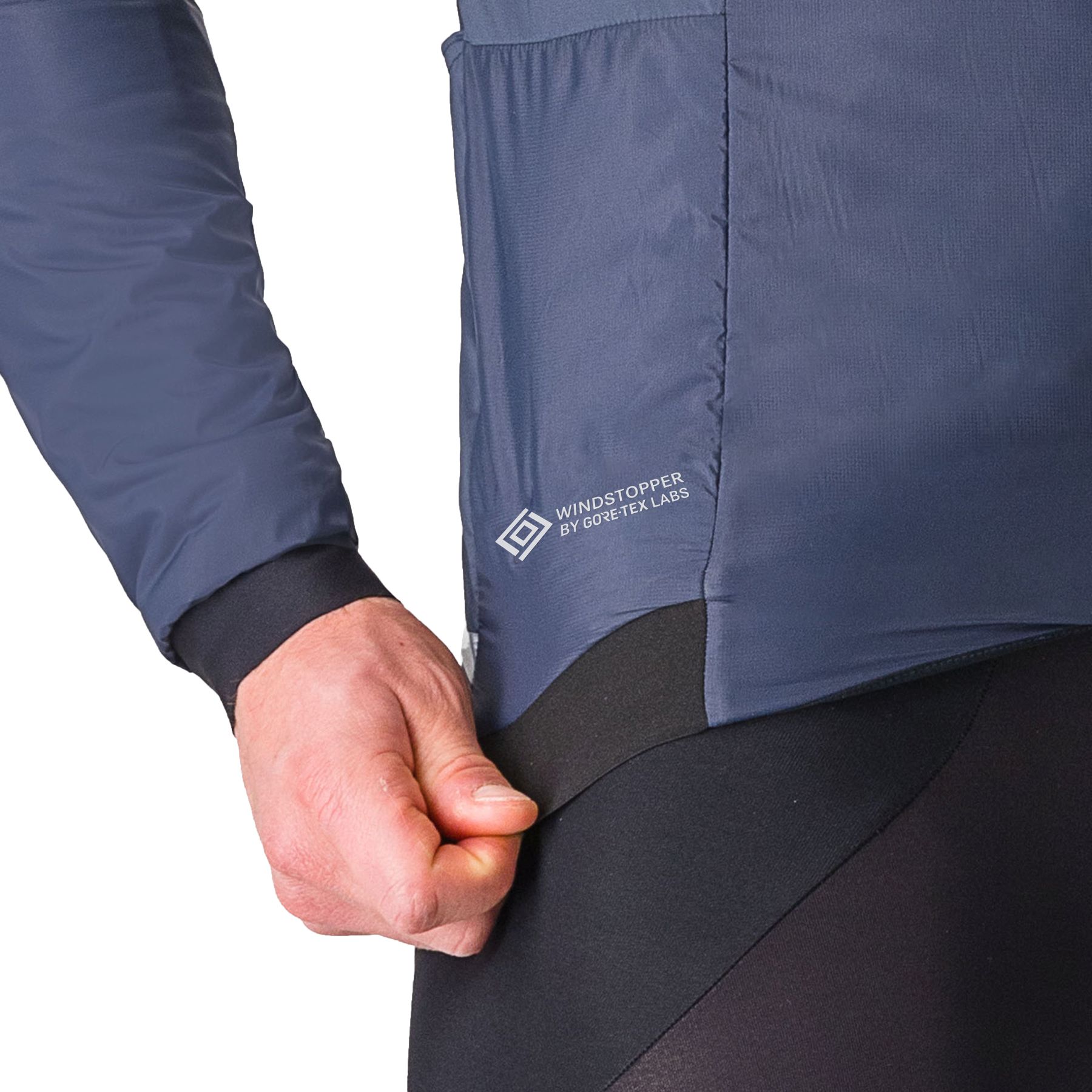 Veste Cyclisme Castelli Mitico, Homme L, Gore Windstopper, Nano Flex, Bleu Foncé/rouge