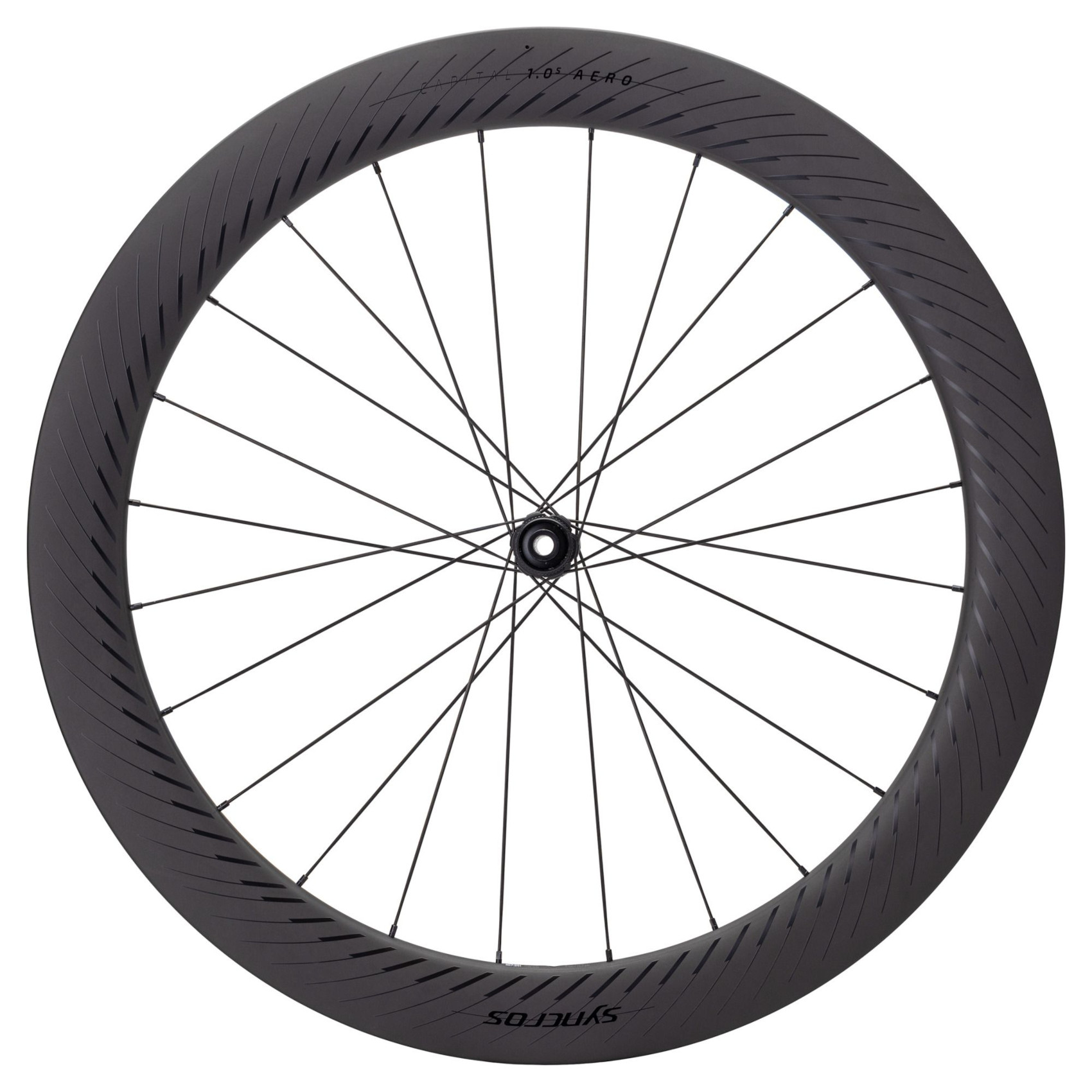Picture of Syncros Capital 1.0 Aero 60mm Front Wheel - 28&quot; | Carbon | Hookless | Centerlock | 12x100mm - black matt