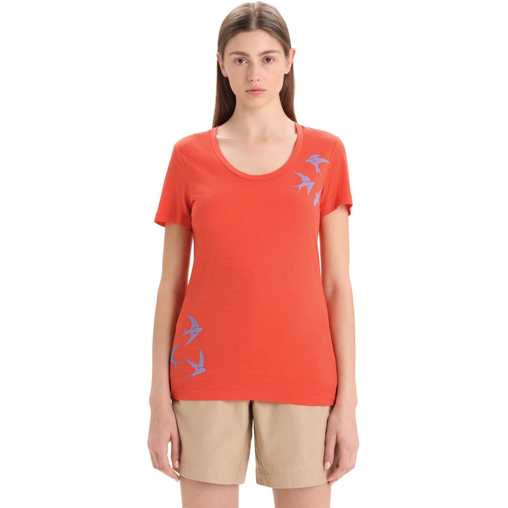 Foto de Icebreaker Camiseta Mujer - Tech Lite II Swarming Shapes Scoop - Vibrant Earth