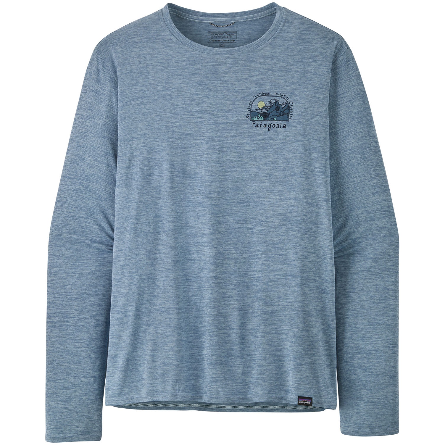 Picture of Patagonia Men&#039;s Capilene Cool Daily Graphic Longsleeve Shirt - Lands - Lost And Found: Steam Blue X-Dye