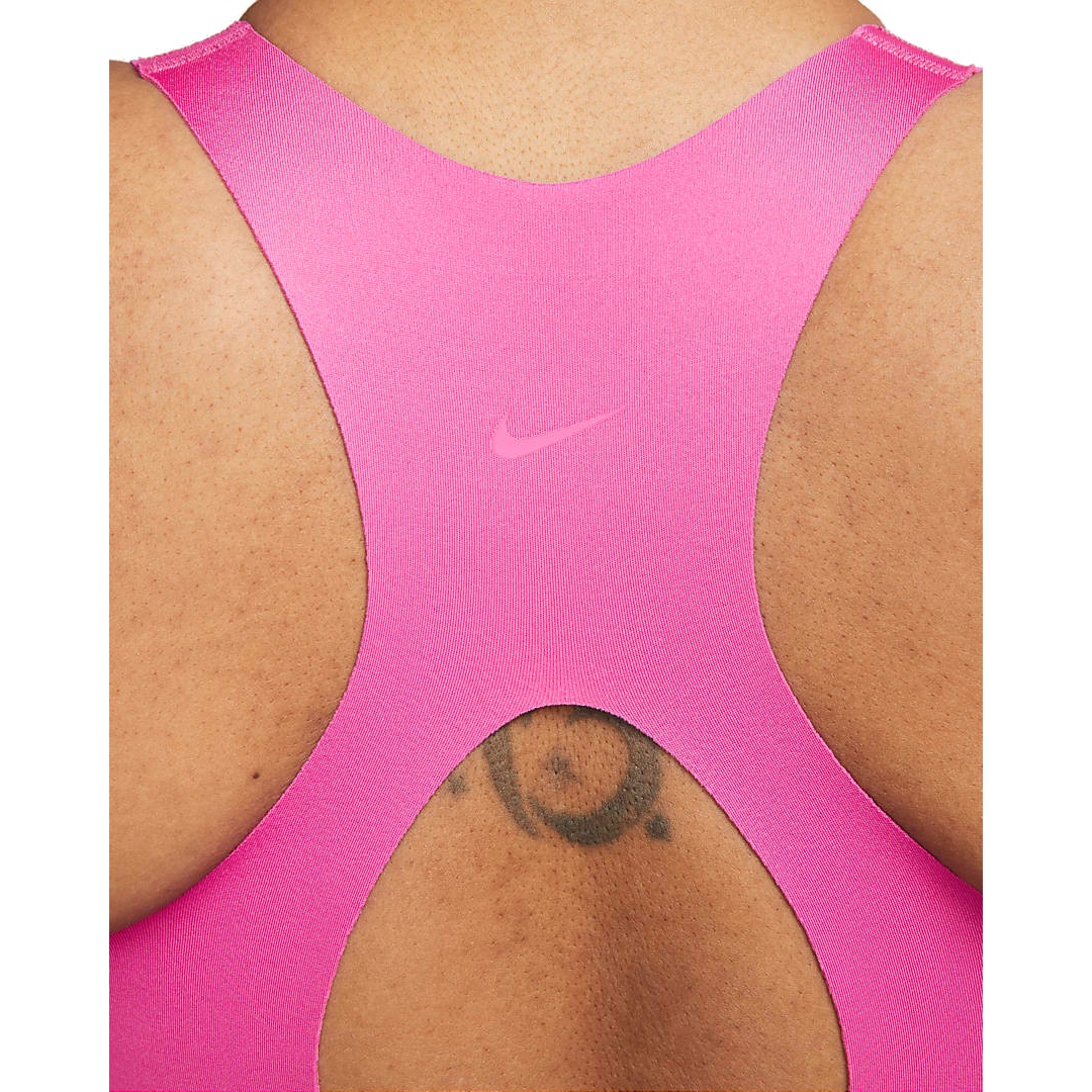 NIKE Nike Dri-FIT Swoosh Womens Medium-Support Padded Zip-Front