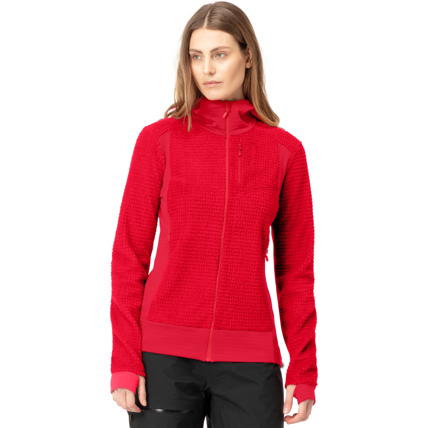Picture of Norrona falketind Alpha120 Zip Hood Jacket Women - Jester Red