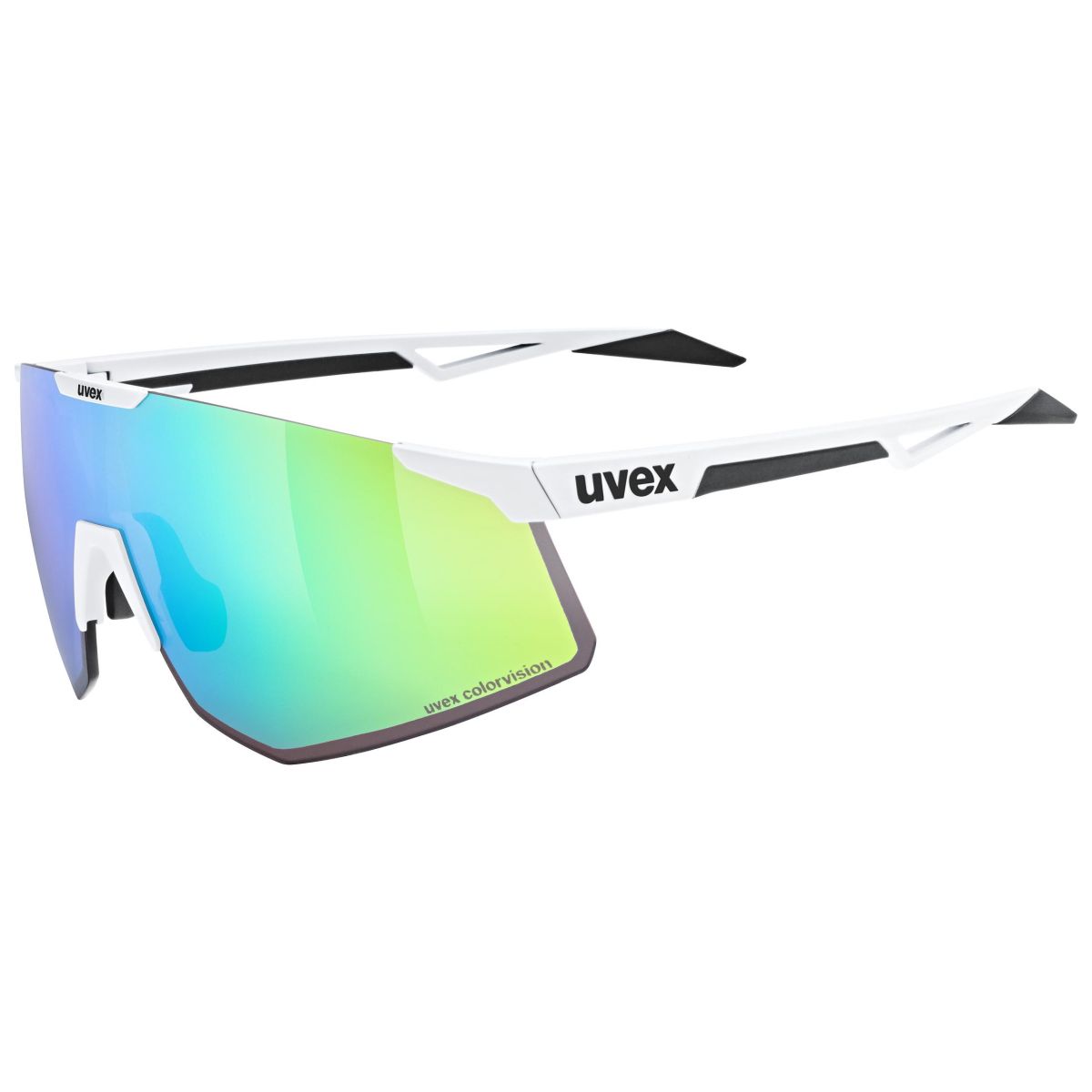 Picture of Uvex pace perform CV Glasses - white matt/mirror green colorvision